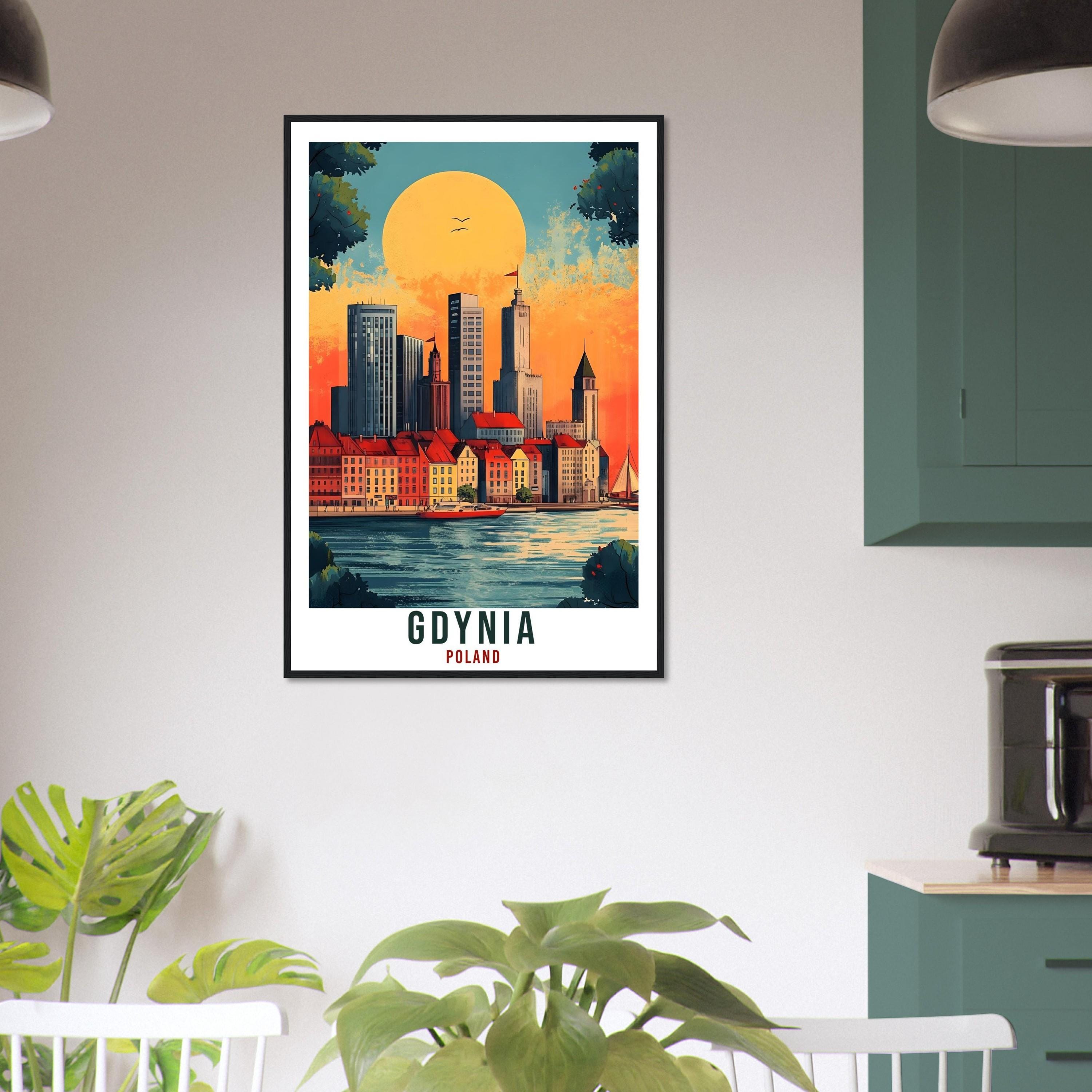 Gdynia Travel Print Poland Home Decor Gdynia Wall Art Gift Wall Hanging Art Lover Gdynia Polish Artwork Travel Poster Poland Travel Art