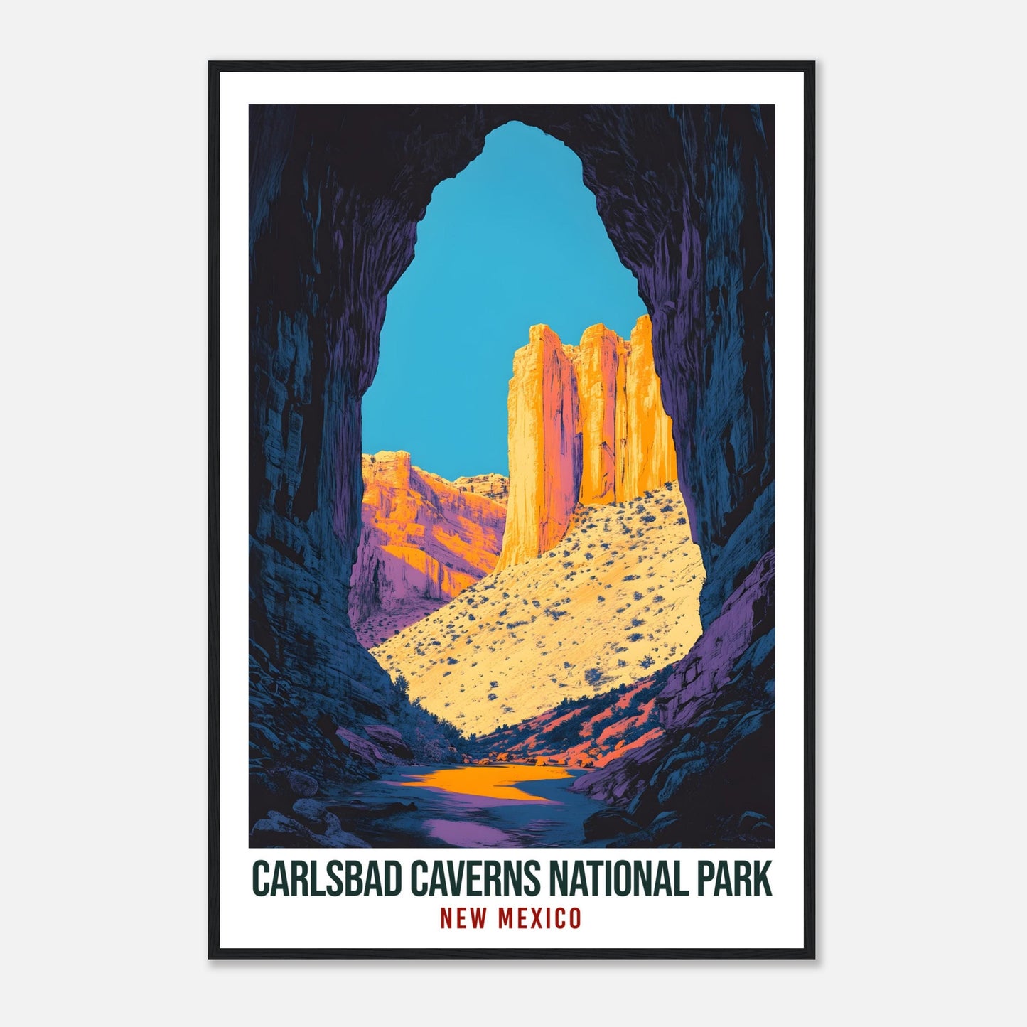 Carlsbad Caverns National Park New Mexico USA Travel Print Wall Art Wall Hanging Carlsbad Caverns Gift Travel Art USA Artwork Travel Poster