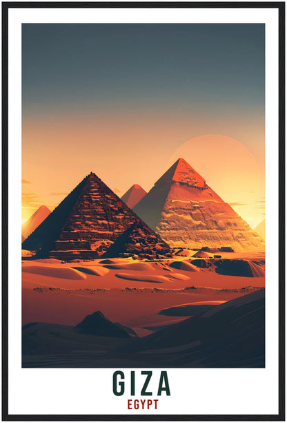 Giza Egypt Travel Print Giza Pyramids Wall Art Wall Hanging Home Décor Giza Gift Art Lovers Egypt Artwork Gift Print African Landmark Poster