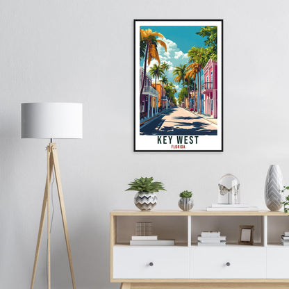 Key West Travel Print Florida Keys United States Decor Wall Art Gift Wall Hanging Art Lover Key West American Artwork Travel Poster USA Art