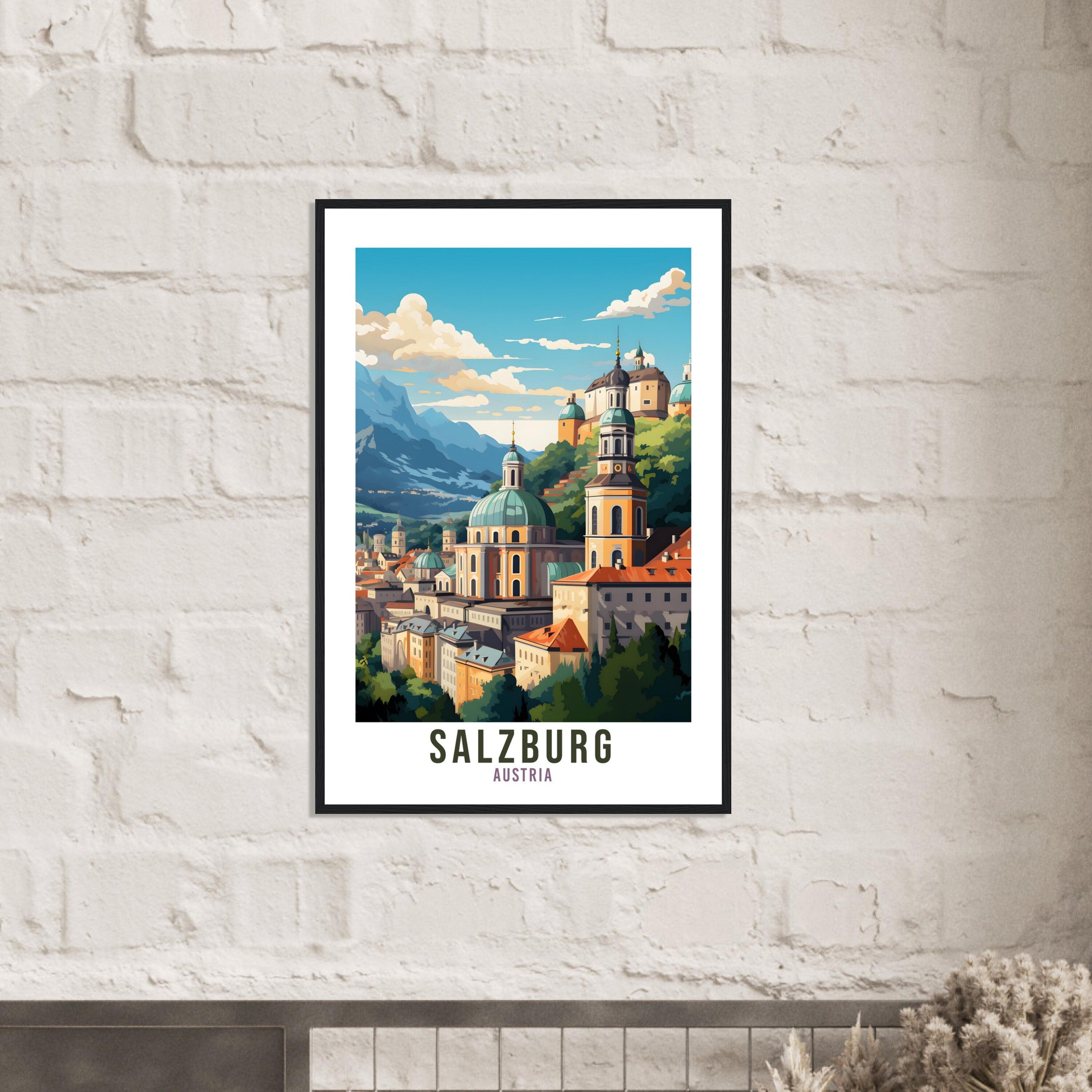 Salzburg Travel Print Wall Art Salzburg Wall Hanging Austria Gift Holiday Print Salzburg Art Print Austrian Travel Poster Landscape Print