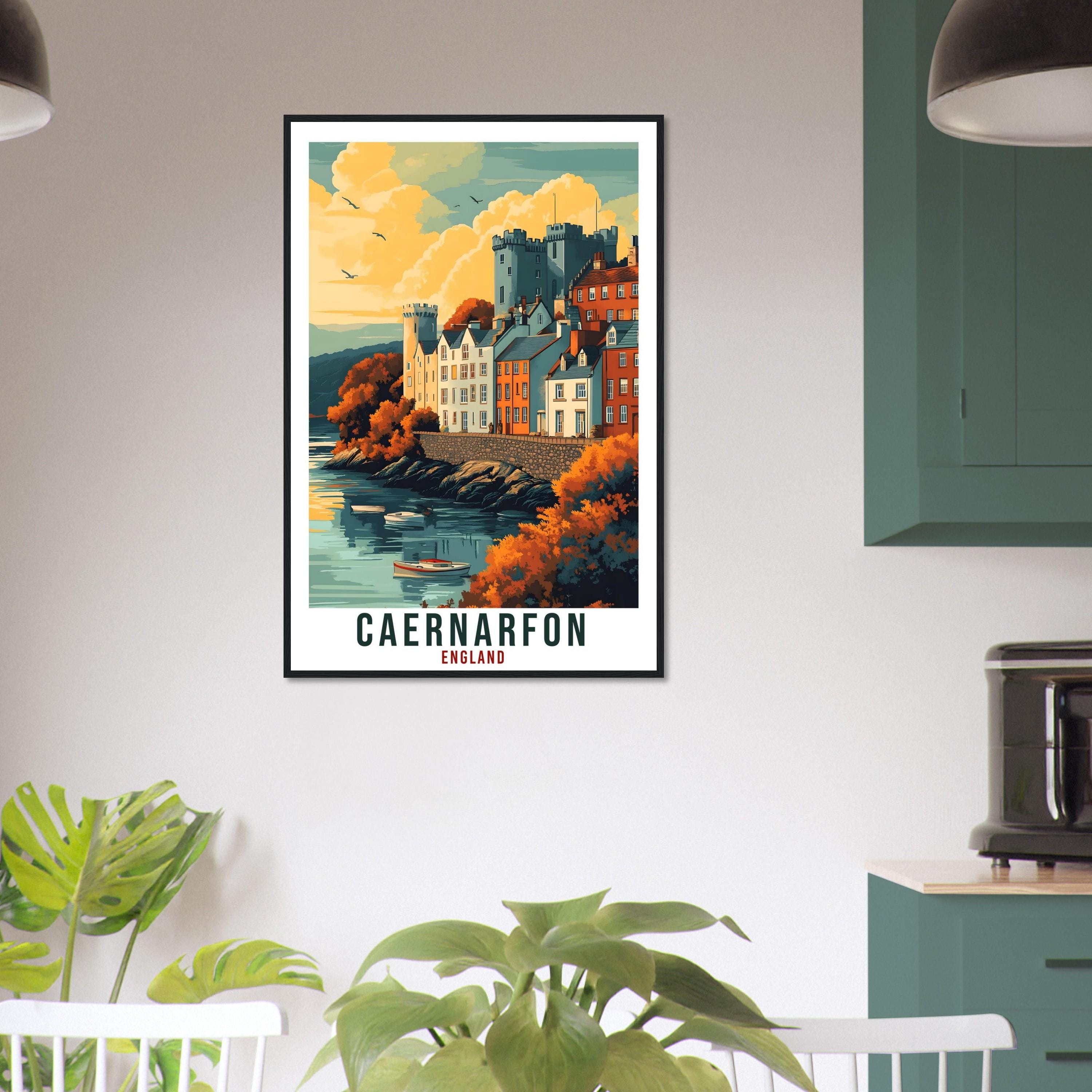Caernarfon Travel Print Wales Home Decor Caernarfon Wall Art Gift Wall Hanging Art Lover Caernarfon Wales Artwork Travel Poster Travel Art