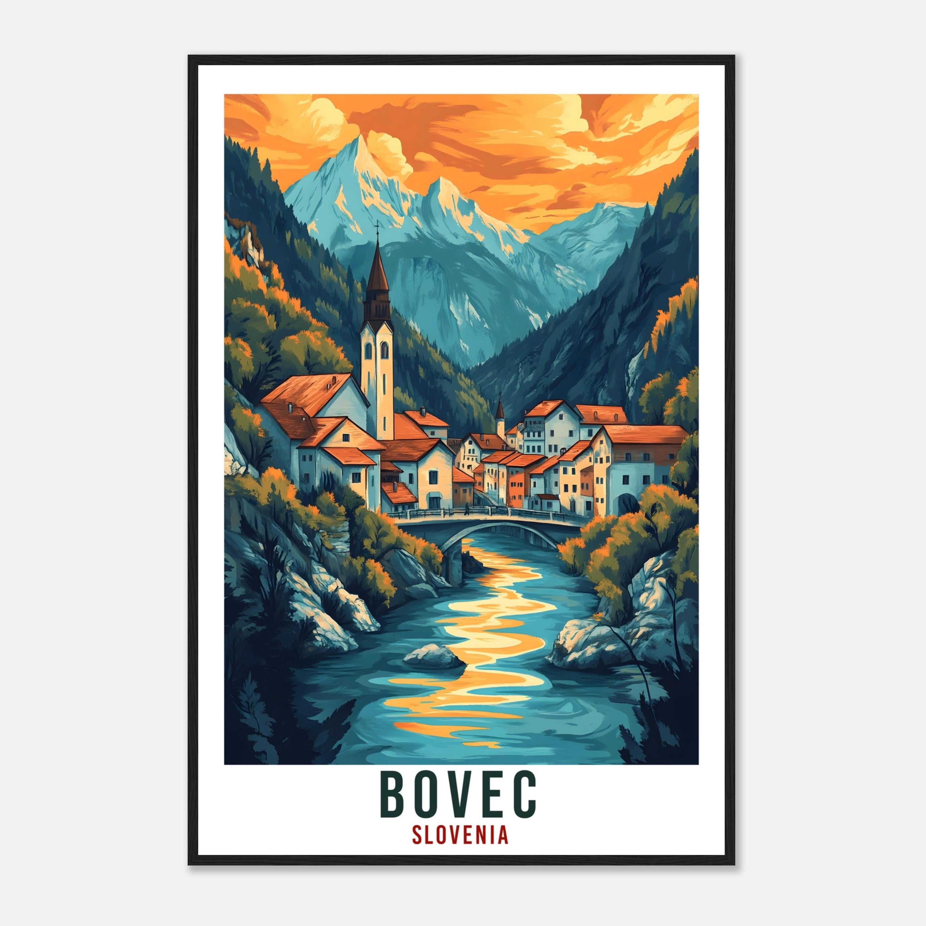 Bovec Travel Print Slovenia Home Decor Bovec Wall Art Gift Wall Hanging Art Lover Bovec Slovenia Artwork Travel Poster Slovenia Travel Art