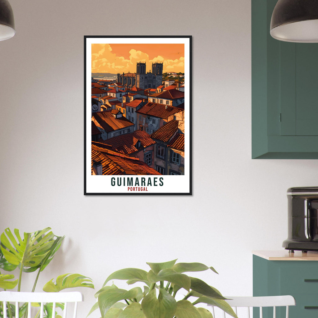 Guimaraes Travel Print Portugal Wall Art Wall Hanging Home Décor Guimaraes Gift Portugal Landmark Artwork Guimaraes Portugal Travel Poster