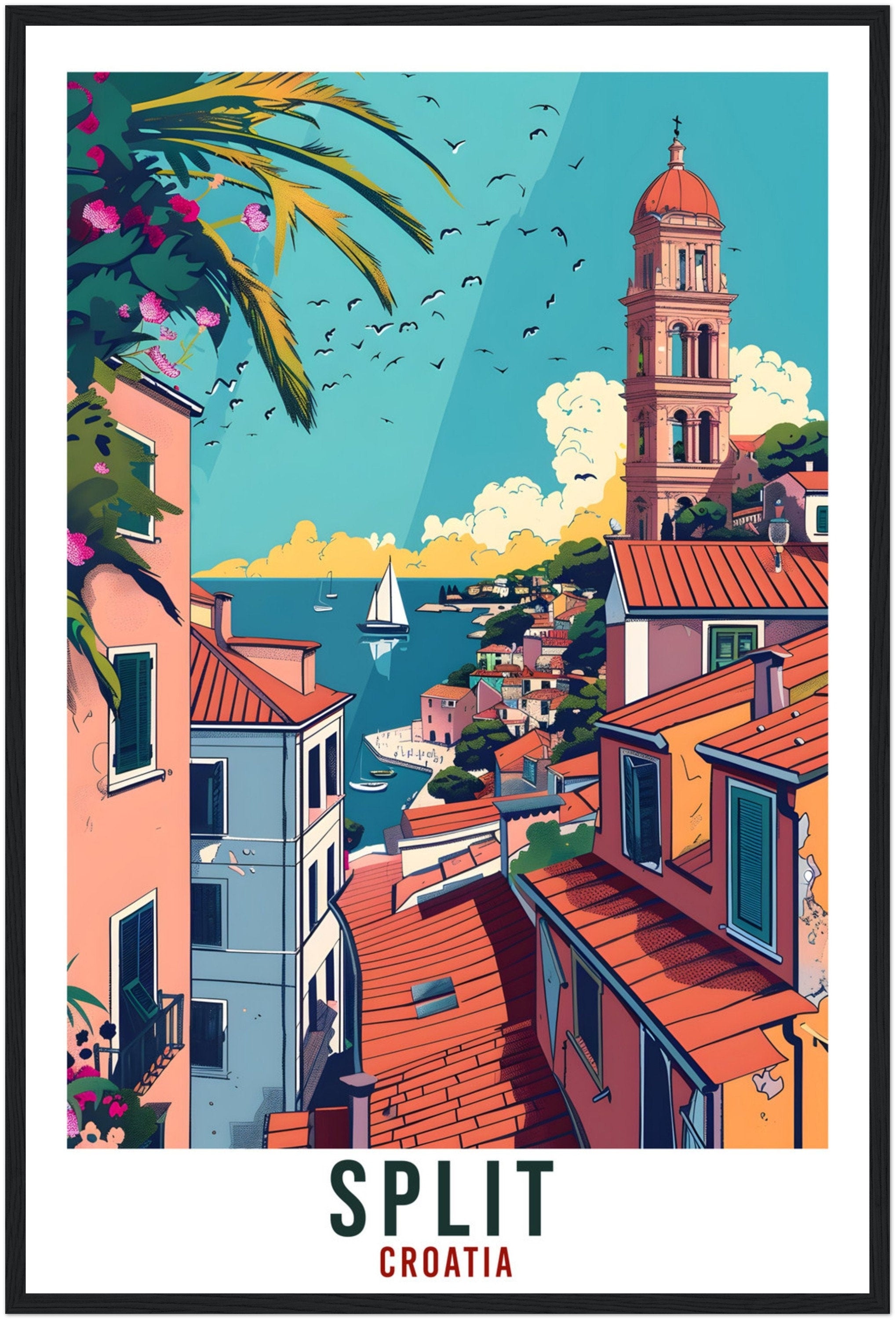 Split Travel Print Croatia Wall Art Wall Hanging Home Décor Split Gift Croatian Landmark Artwork Gift Split Croatia Holiday Travel Poster