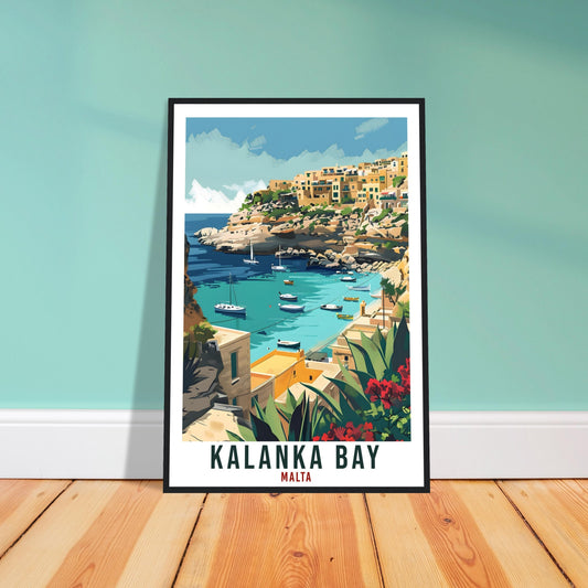 Kalanka Bay Travel Print Malta Wall Art Wall Hanging Home Living Décor Kalanka Bay Gift Travel Gift Malta Artwork Gift Malta Travel Poster