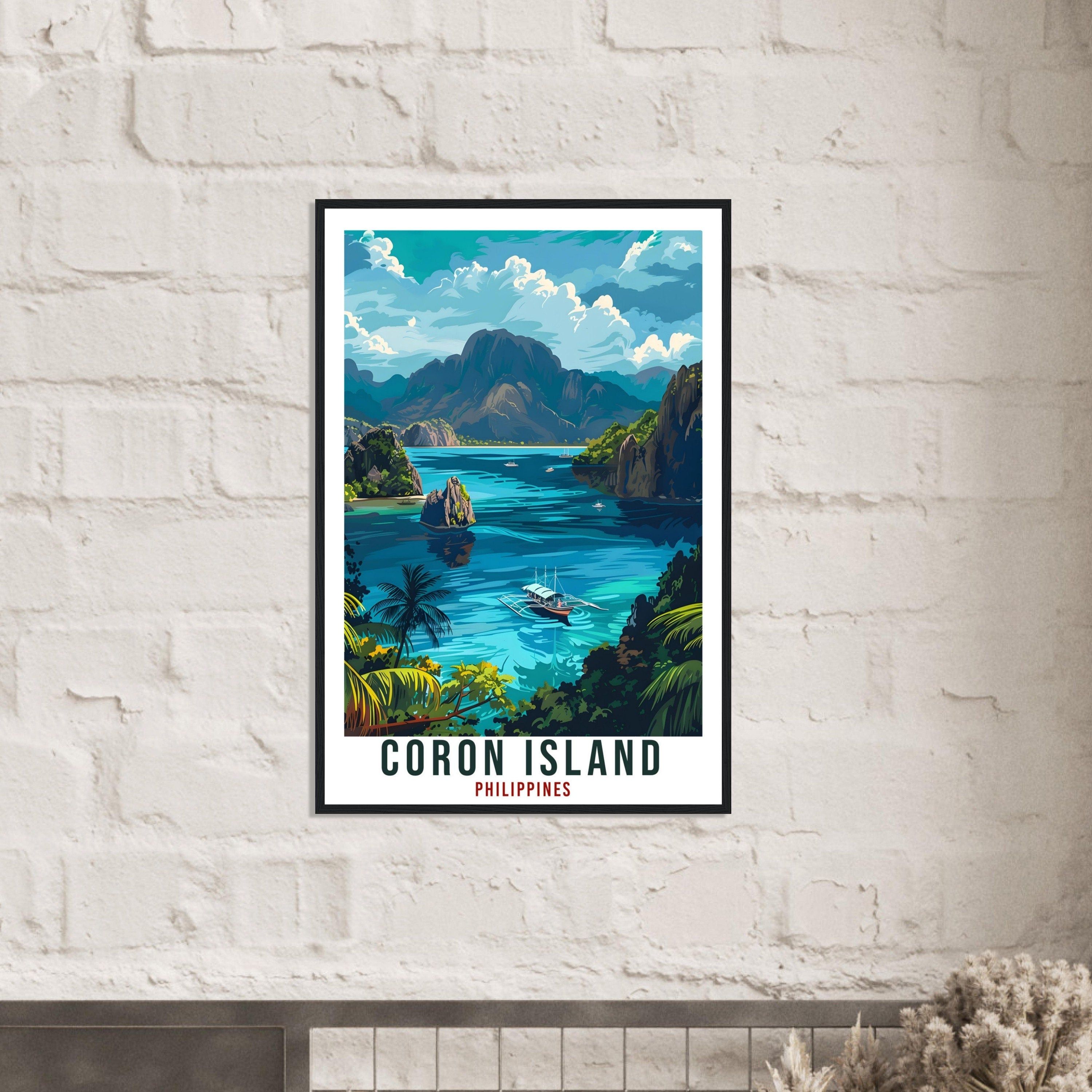 Coron Island Philippines Travel Print Wall Art Wall Hanging Home Décor Coron Island Gift Artwork Travel Art Philippines Beach Travel Poster