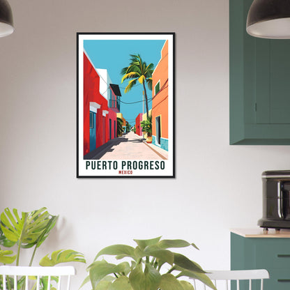 Puerto Progreso Travel Print Mexico Home Decoration Wall Art Gift Wall Hanging Art Lover Mexico Artwork Puerto Progreso Travel Poster Print