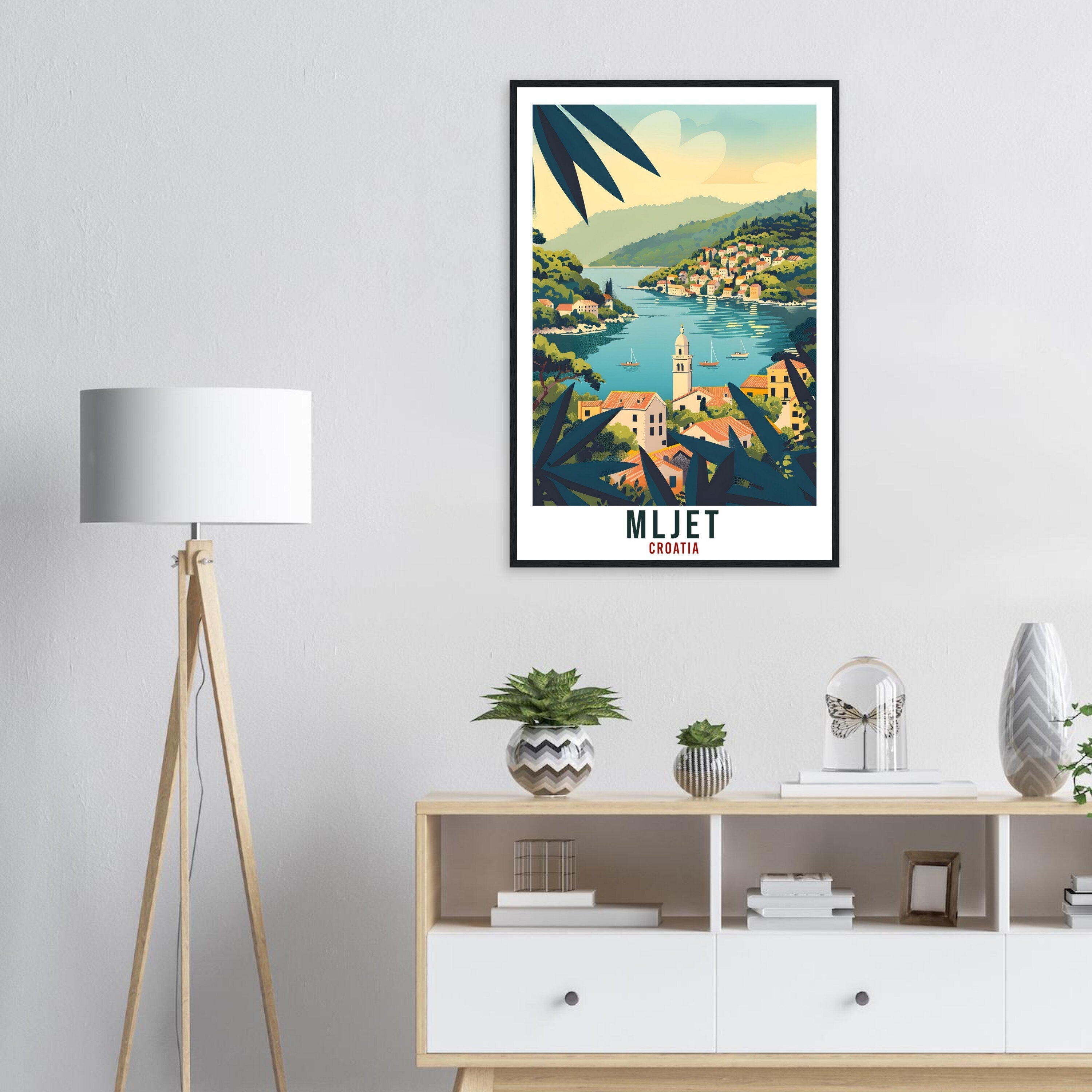 Mljet Travel Print Croatia Wall Art Wall Hanging Home Décor Mljet Island Gift Croatian Landmark Artwork Mljet Croatia Holiday Travel Poster
