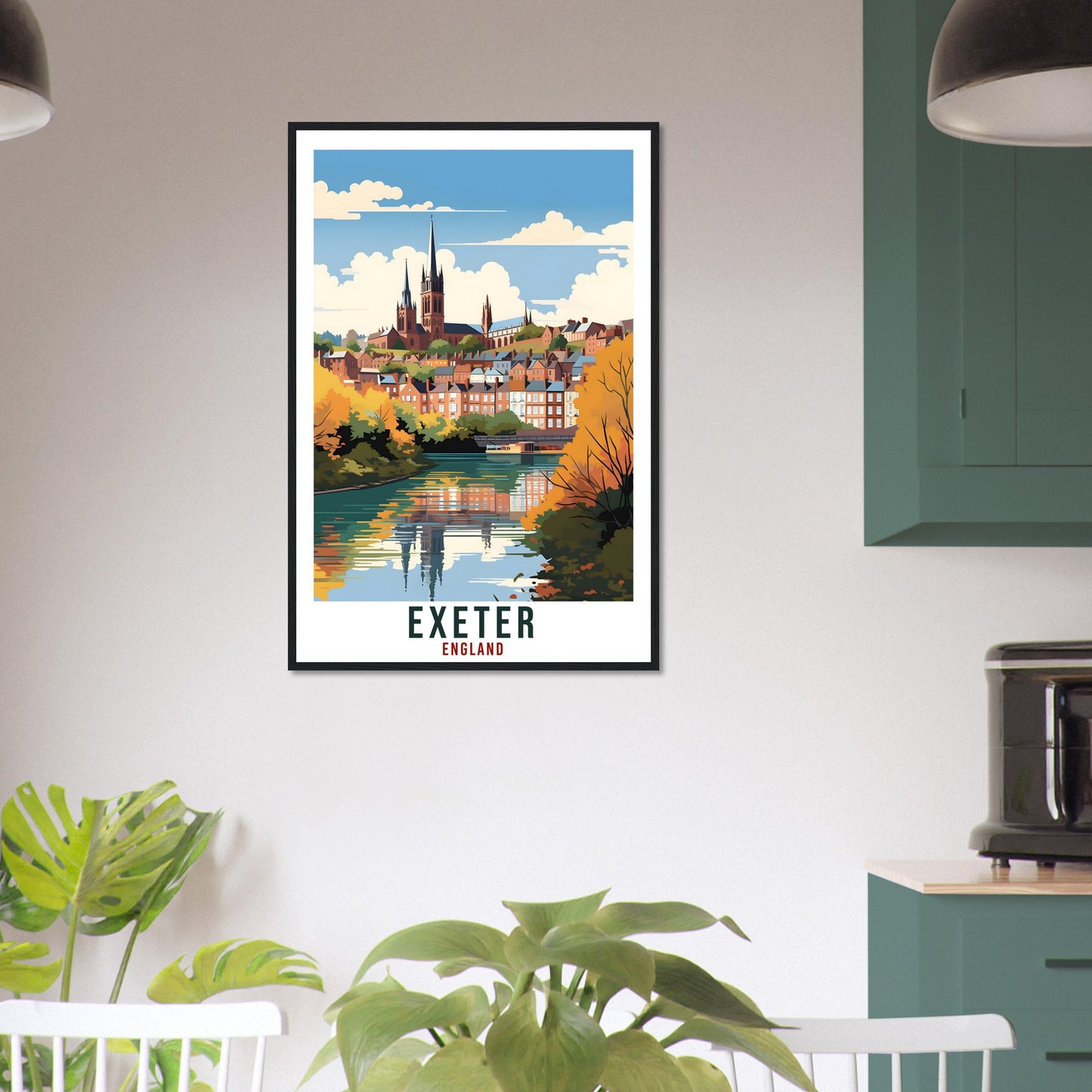 Exeter Travel Print English Wall Art Home Decor Wall Hanging Travel Art Gift Exeter Travel Poster England Landscape Artwork Art Lover Gift