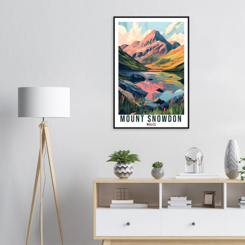 Mount Snowdon Travel Print Wales Home Decor Mount Snowdon Wall Art Wall Hanging Art Lover Wales Artwork Travel Poster Mount Snowdon Art Gift