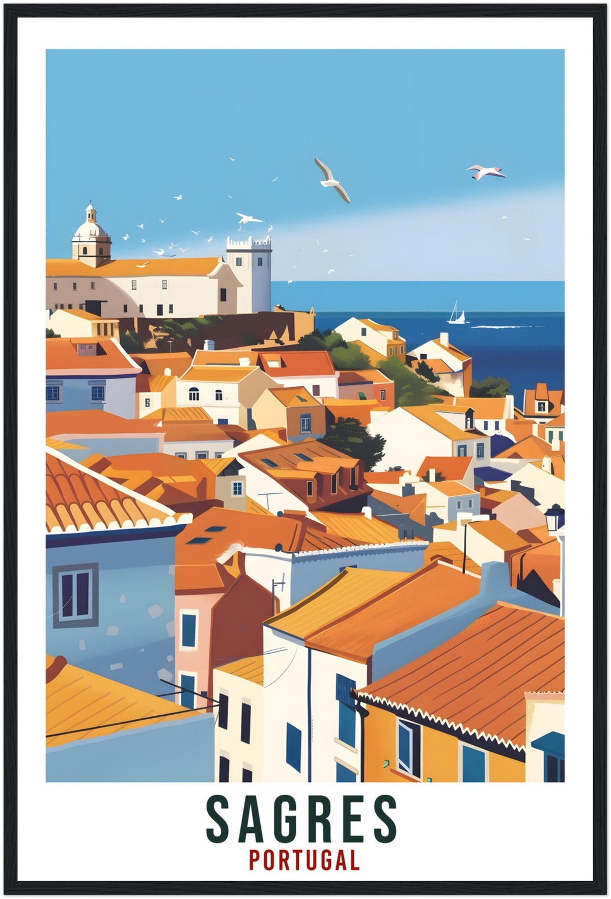 Sagres Travel Print Portugal Wall Art Wall Hanging Home Décor Sagres Gift Portugal Landmark Artwork Sagres Portugal Holiday Travel Poster