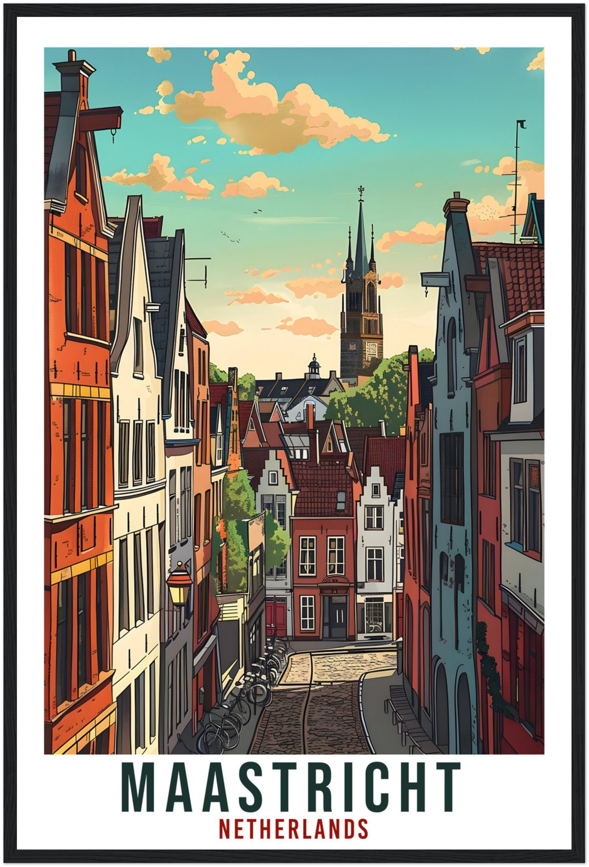 Maastricht Travel Print Holland Wall Art Wall Hanging Home Décor Maastricht Gift Art Lovers Dutch Artwork Gift The Netherlands Travel Poster