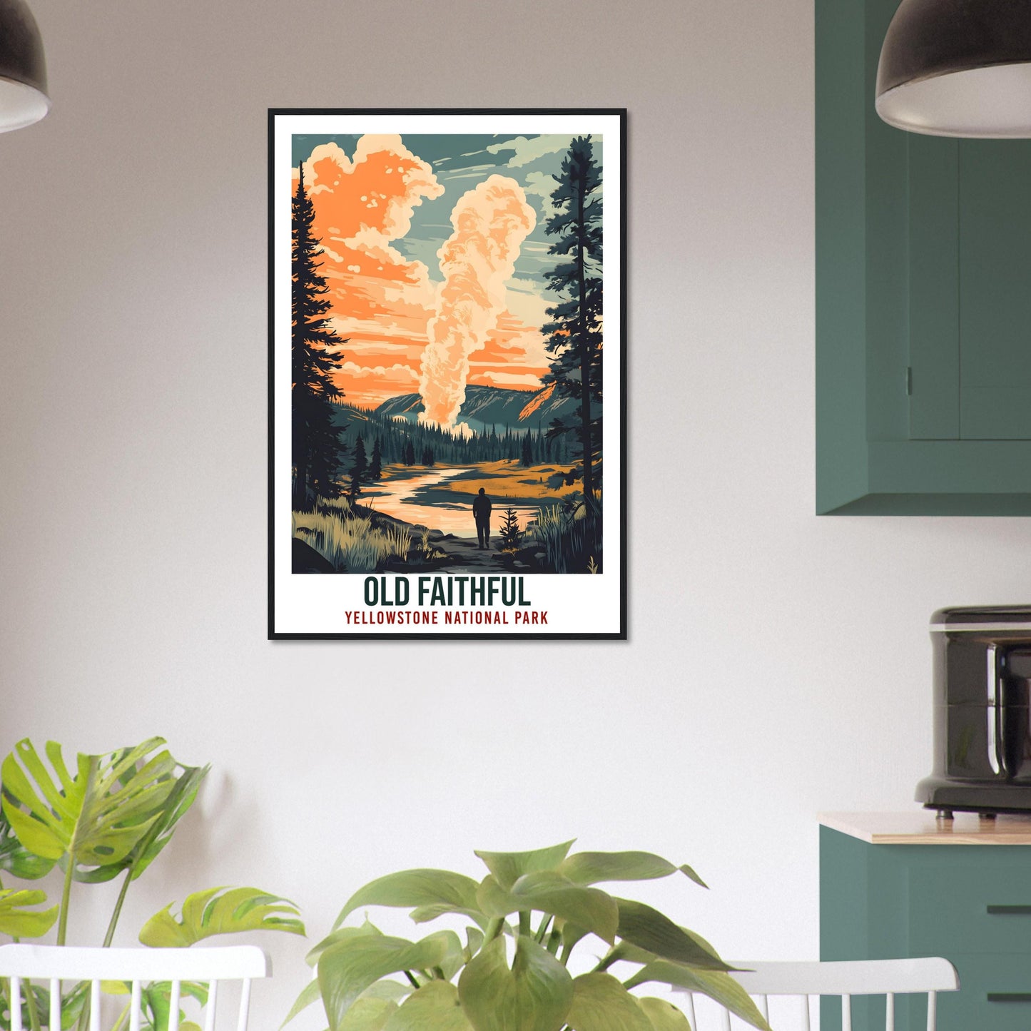 Old Faithful Yellowstone National Park USA Travel Print Wall Art Wall Hanging Décor Old Faithful Gift Travel Art USA Artwork Travel Poster