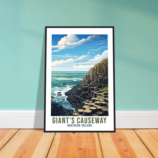Giant's Causeway Travel Print Northern Ireland Seaside Coastal Landscape Wall Hanging Giant's Causeway Artwork Gift Causeway Coast Poster