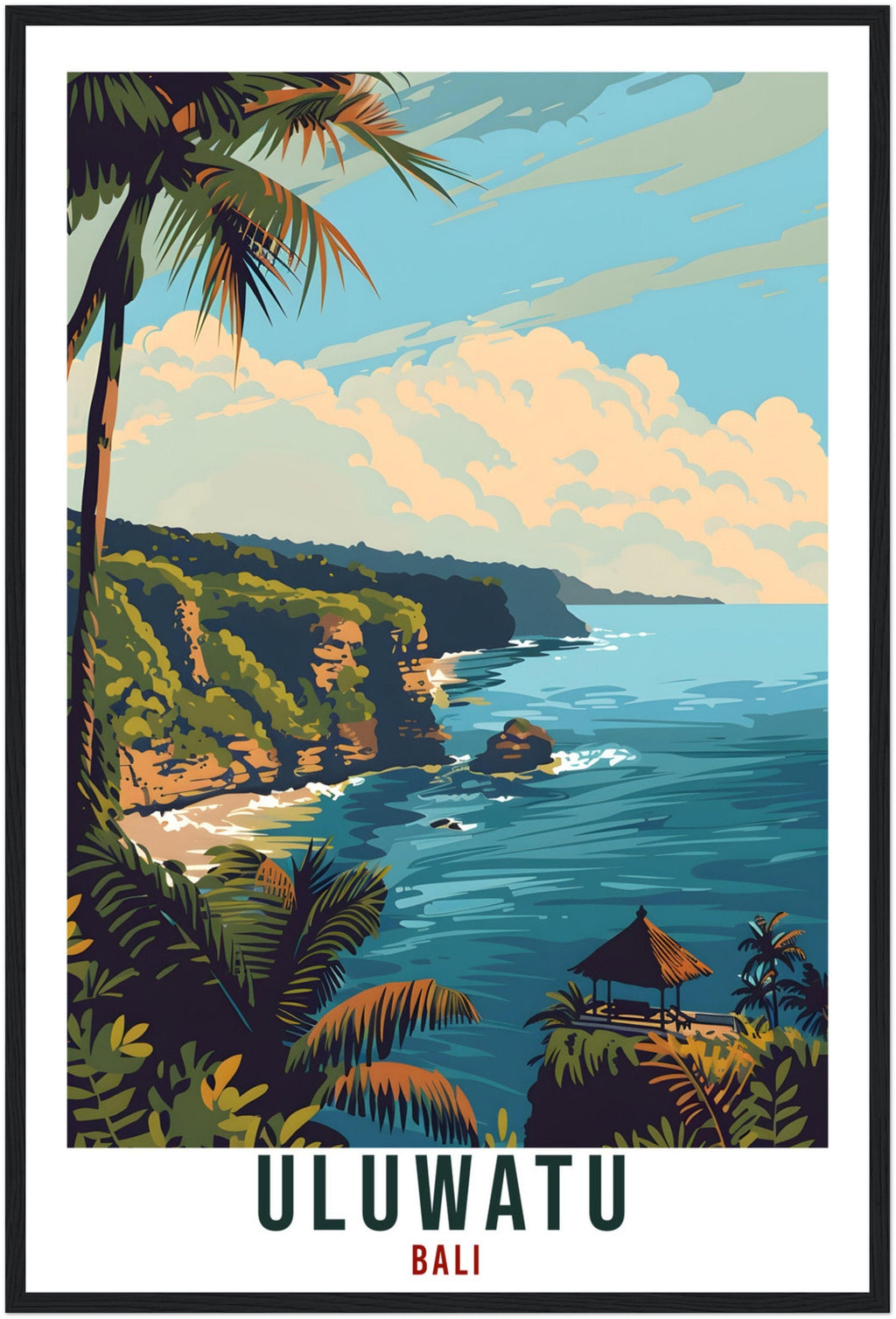 Uluwatu Bali Travel Print Bali Wall Art Wall Hanging Home Décor Uluwatu Gift Landmark Artwork Travel Art Indonesia Uluwatu Travel Poster