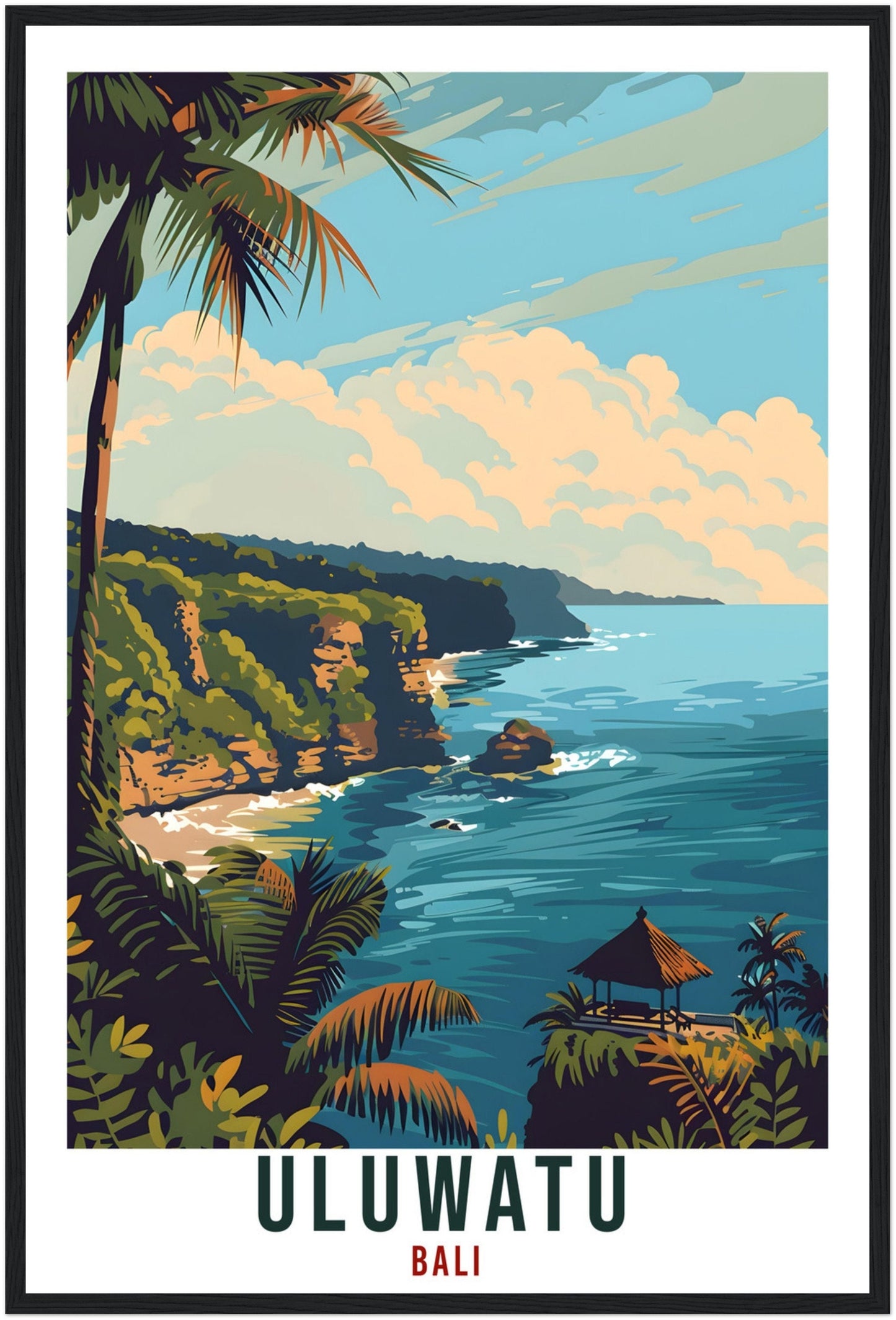 Uluwatu Bali Travel Print Bali Wall Art Wall Hanging Home Décor Uluwatu Gift Landmark Artwork Travel Art Indonesia Uluwatu Travel Poster