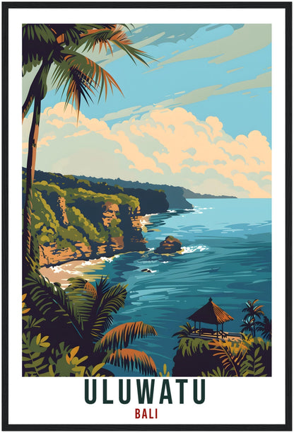 Uluwatu Bali Travel Print Bali Wall Art Wall Hanging Home Décor Uluwatu Gift Landmark Artwork Travel Art Indonesia Uluwatu Travel Poster