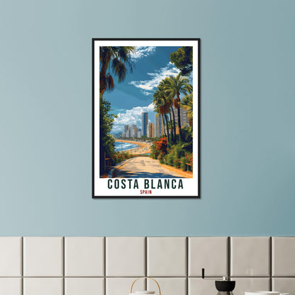Costa Blanca Travel Print Spain Home Decoration Spanish Coast Wall Art Gift Wall Hanging Art Lover Spain Artwork Costa Blanca Travel Poster