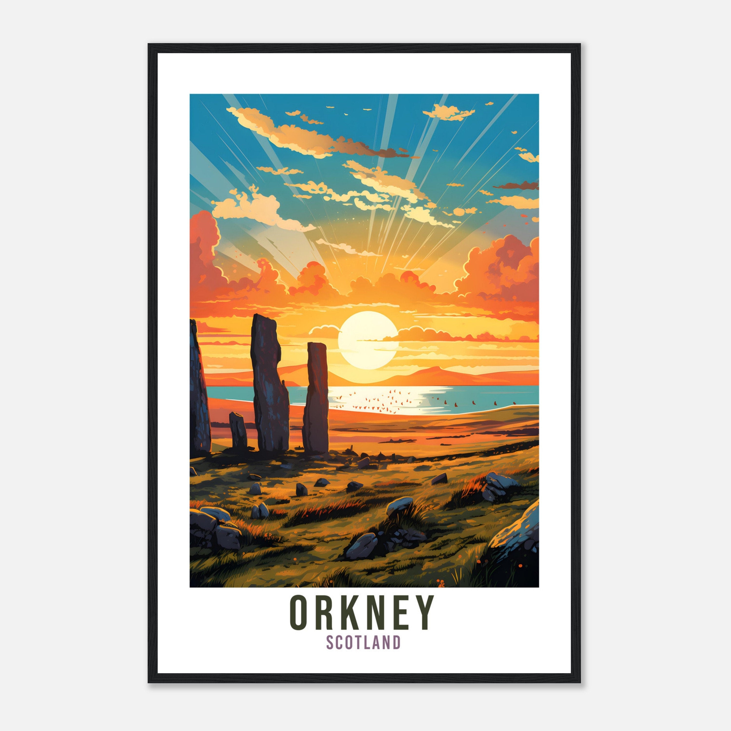 Orkney Print Orkney Home Decor Scotland Island Art Print Orkney Wall Art Scottish Isles Artwork Gift Wall Hanging Orkney Island Sunset
