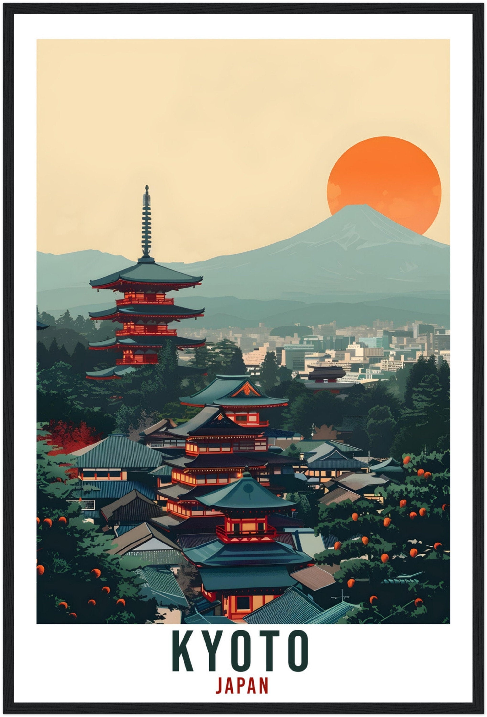 Kyoto Travel Print Japan Home Decoration Kyoto Wall Art Gift Wall Hanging Art Lover Japanese Artwork Japan Kyoto City Travel Poster Print