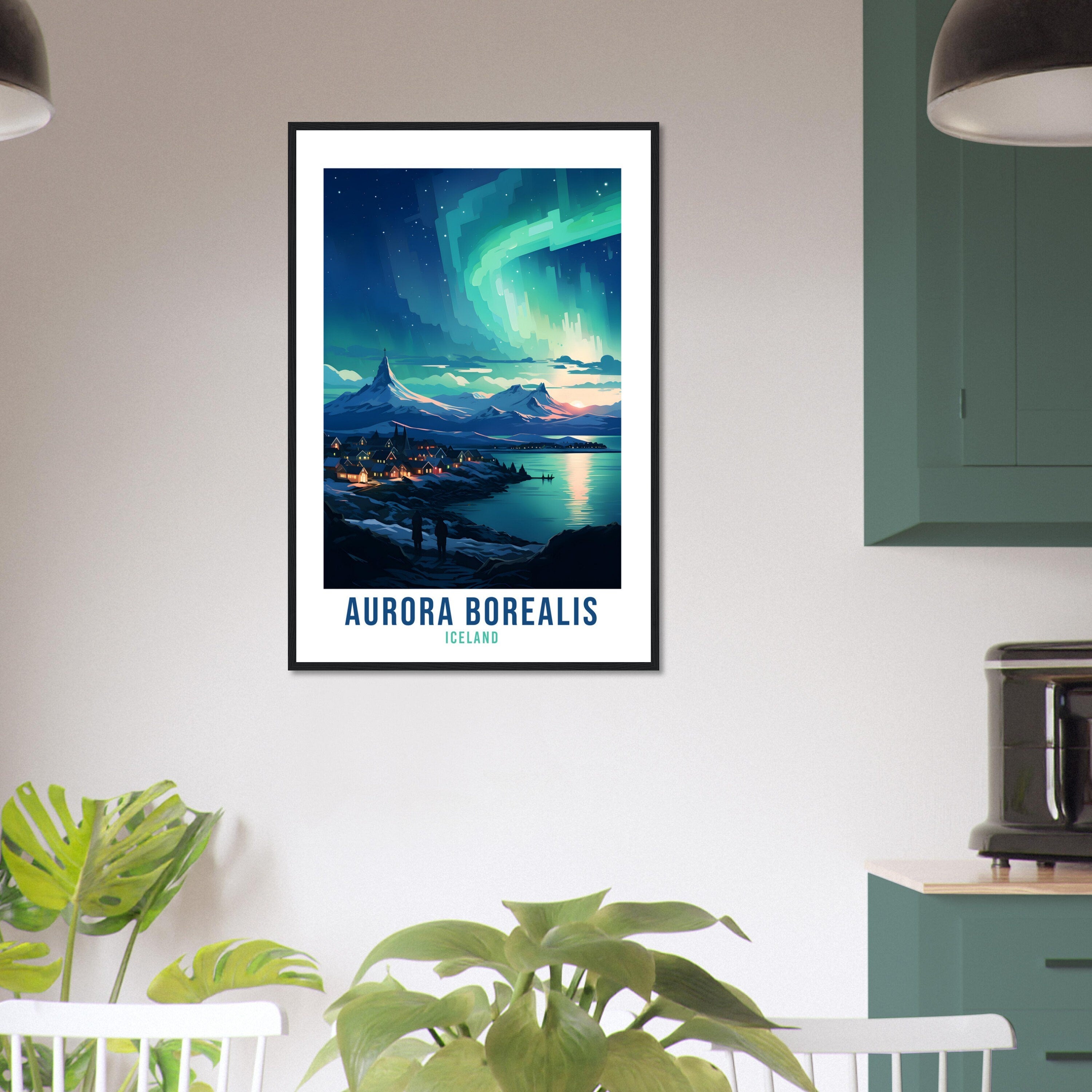 Aurora Borealis Iceland Travel Print Iceland Wall Hanging Aurora Borealis Artwork Poster Home Decor Aurora Borealis Gift Iceland Home Decor