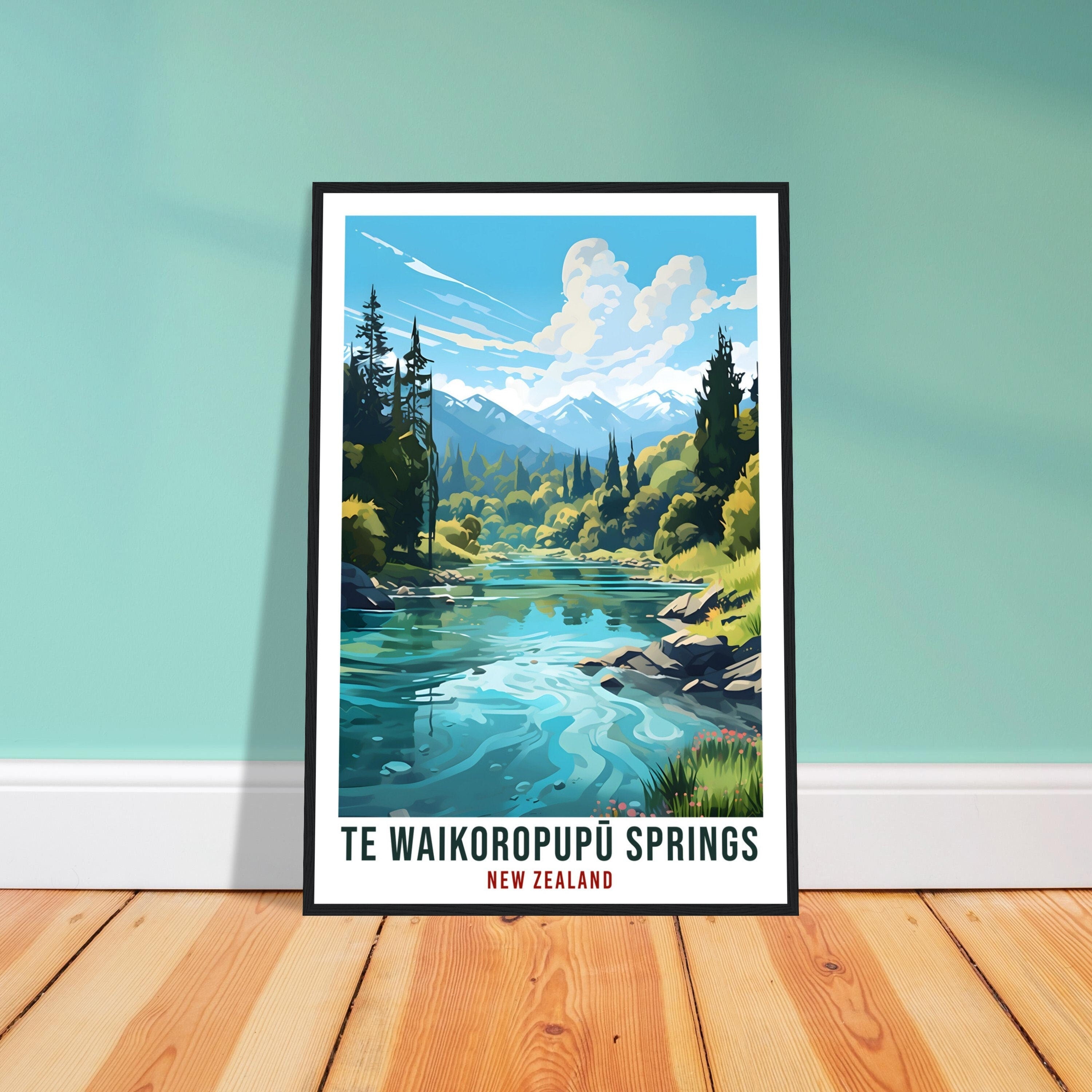 Te Waikoropupū Springs Travel Print Wall Art Te Waikoropupū New Zealand Wall Hanging Artwork Pupu Spring Gift Waikoropupū New Zealand Poster