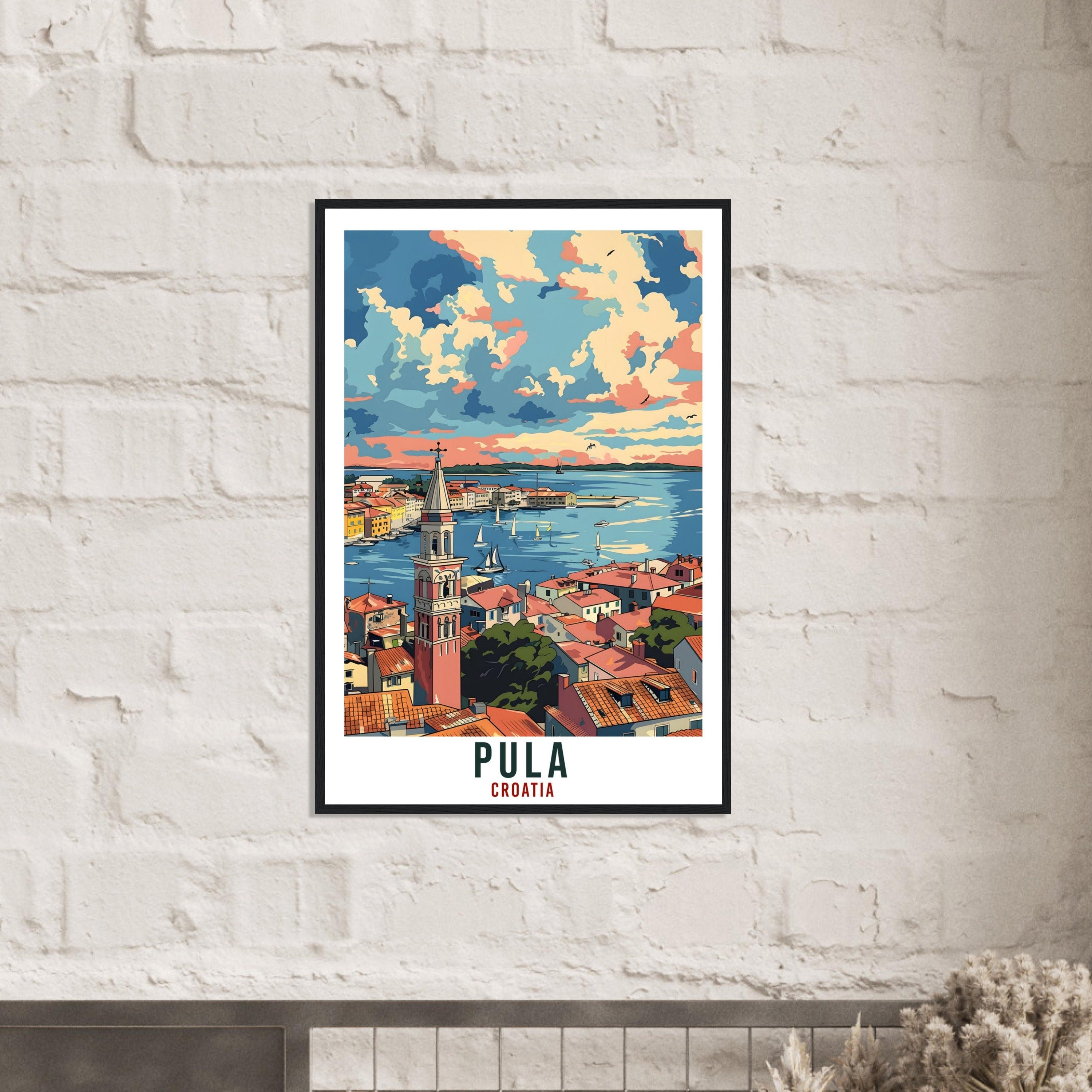 Pula Travel Print Croatia Wall Art Wall Hanging Home Décor Pula Gift Croatian Landmark Artwork Gift Pula Croatia Holiday Travel Poster