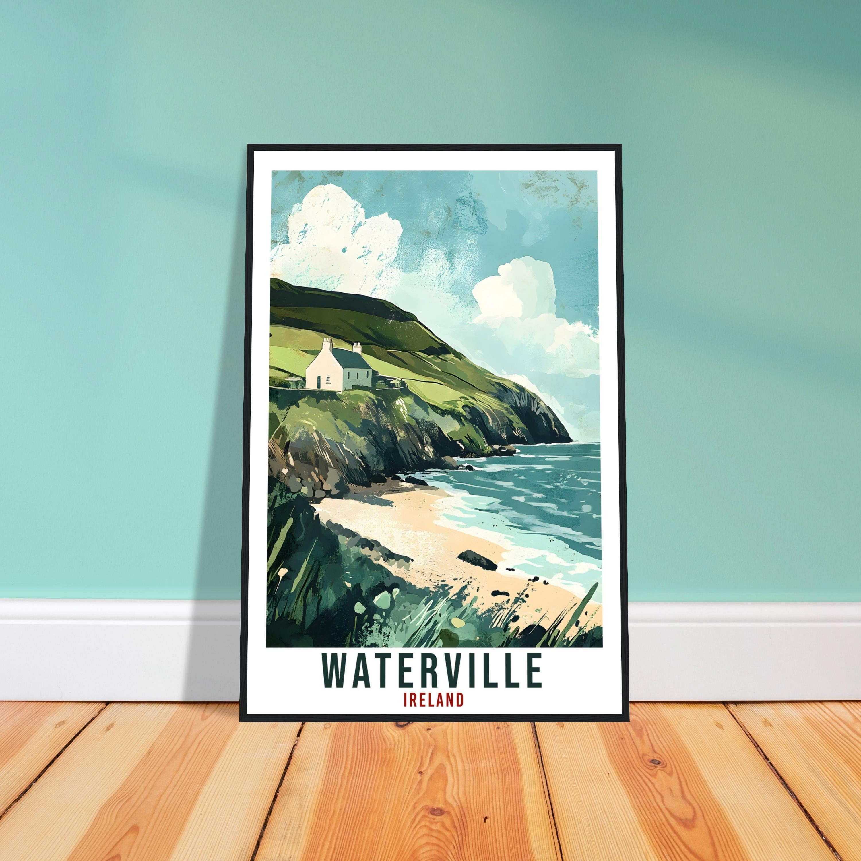 Waterville Travel Print Ireland Home Decor Waterville Wall Art Wall Hanging Art Lover Irish Artwork Travel Poster Waterville Ireland Travel