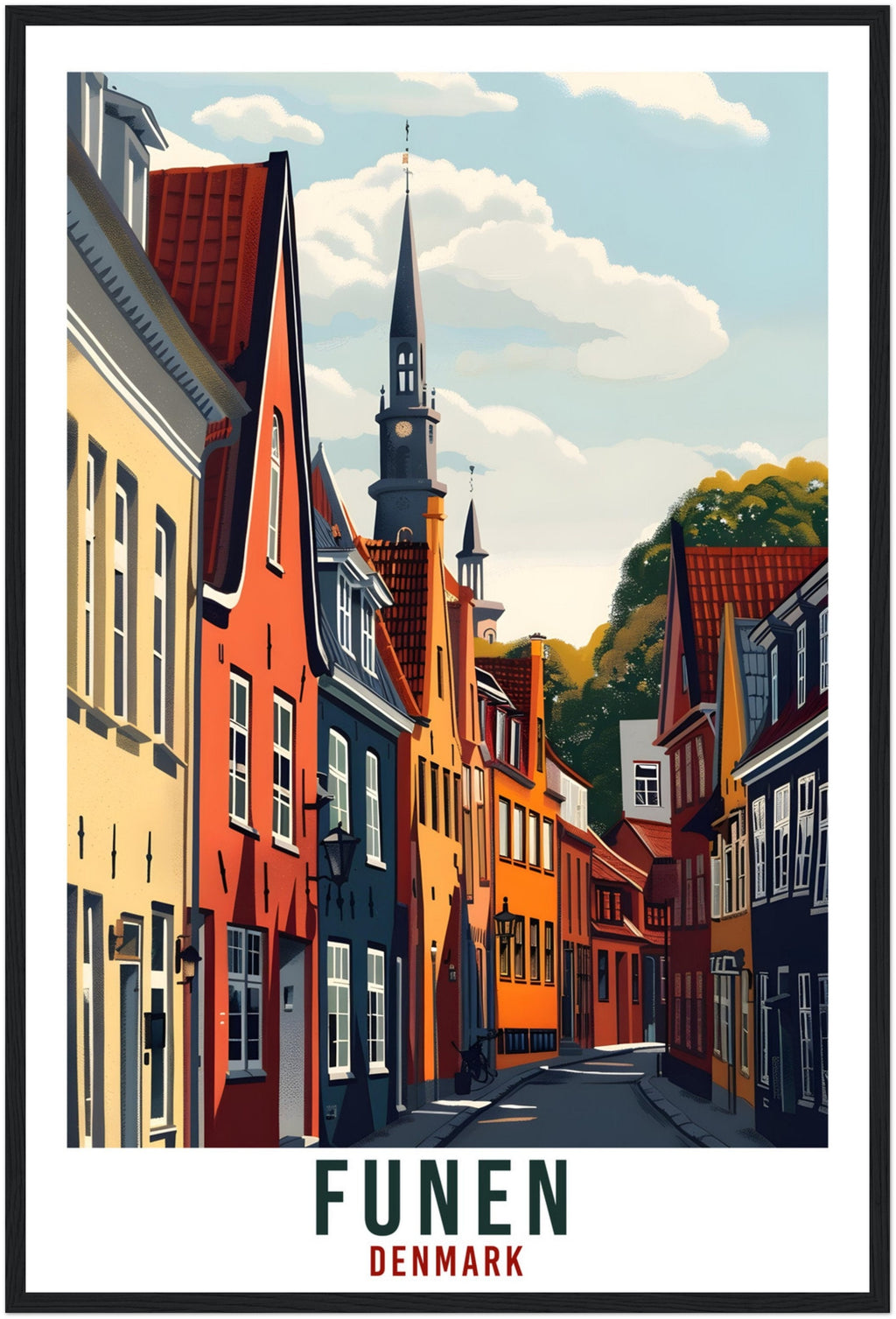Funen Travel Print Denmark Wall Art Wall Hanging Home Living Décor Funen Gift Art Lovers Gift Denmark Artwork Gift Danish Travel Poster