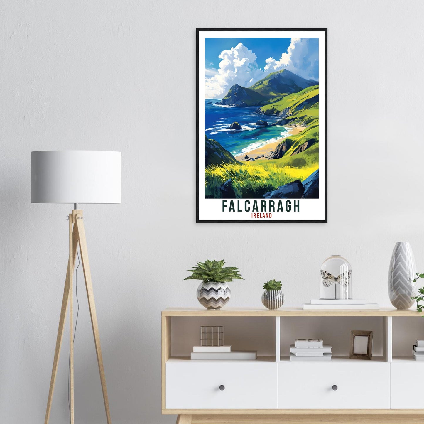 Falcarragh Travel Print Ireland Home Decor Donegal Wall Art Gift Wall Hanging Falcarragh Irish Artwork Travel Poster Ireland Travel Art