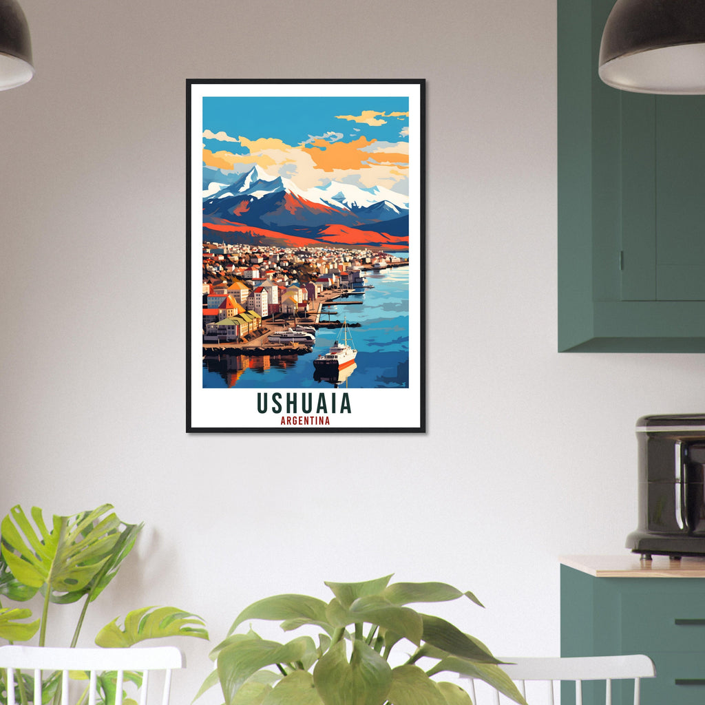 Ushuaia Travel Print Wall Art Ushuaia Argentina City Landscape Artwork Ushuaia Art Gifts Ushuaia Travel Poster Argentinian Art Lovers Gift