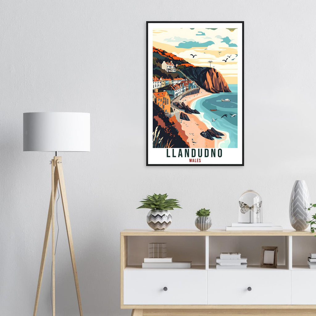 Llandudno Travel Print Wales Home Decor Llandudno Wall Art Wall Hanging Art Lover Wales Artwork Travel Poster Llandudno Travel Art Gift