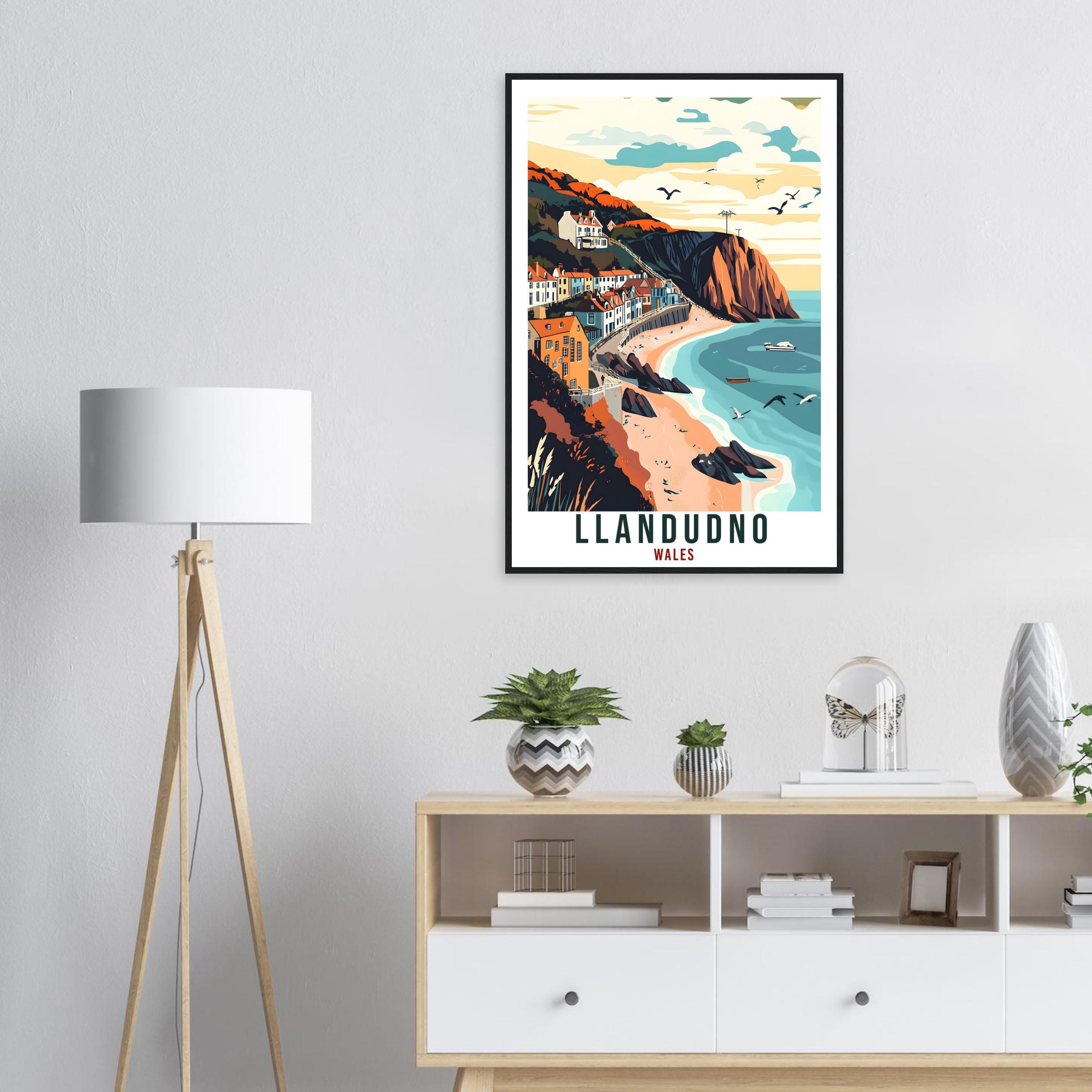 Llandudno Travel Print Wales Home Decor Llandudno Wall Art Wall Hanging Art Lover Wales Artwork Travel Poster Llandudno Travel Art Gift