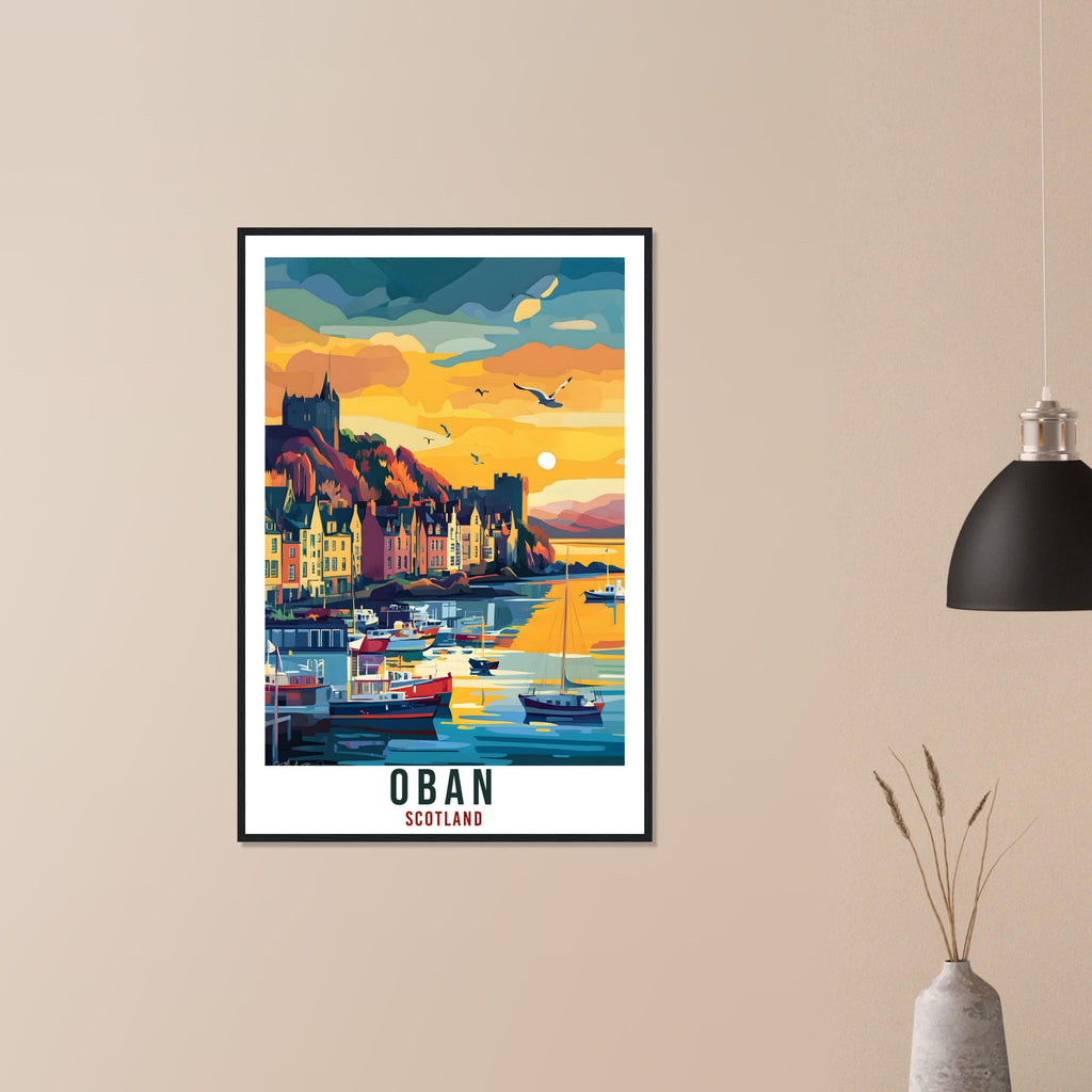 Oban Travel Print Scotland Home Decor Oban Wall Art Wall Hanging Art Lover Scotland Artwork Travel Poster Oban Travel Art Oban Scotland Gift
