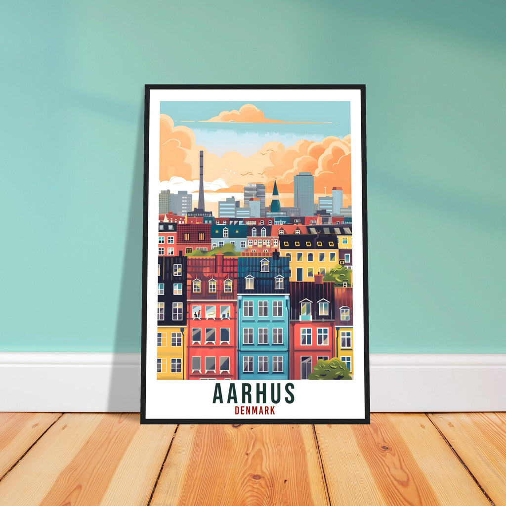 Aarhus Travel Print Denmark Wall Art Wall Hanging Home Living Décor Aarhus Gift Art Lovers Gift Denmark Artwork Gift Danish Travel Poster
