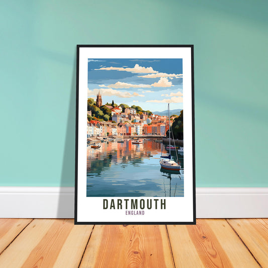 Dartmouth Travel Print Home Decor Dartmouth Devon English Coastal Art Dartmouth Artwork Gift Dartmouth Travel Poster Devon Travel Artwork