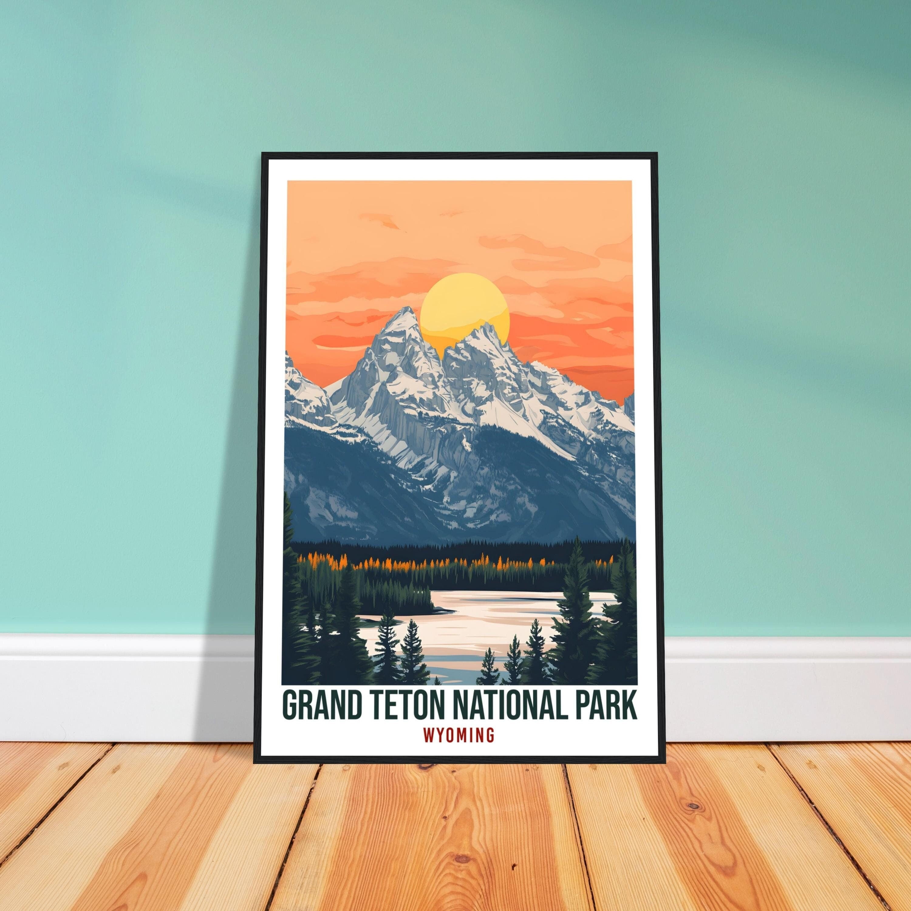 Grand Teton National Park Wyoming USA Travel Print Wall Art Wall Hanging Home Décor Grand Teton Gift Travel Art USA  Artwork Travel Poster