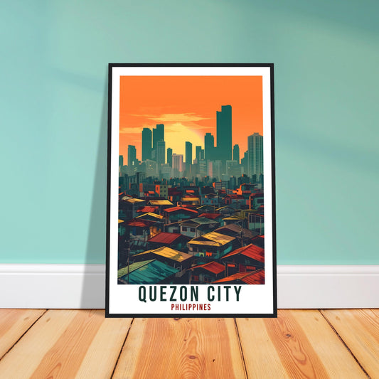 Quezon City Philippines Travel Print Wall Art Wall Hanging Home Décor Quezon City Gift Artwork Travel Art Philippines Quezon Travel Poster