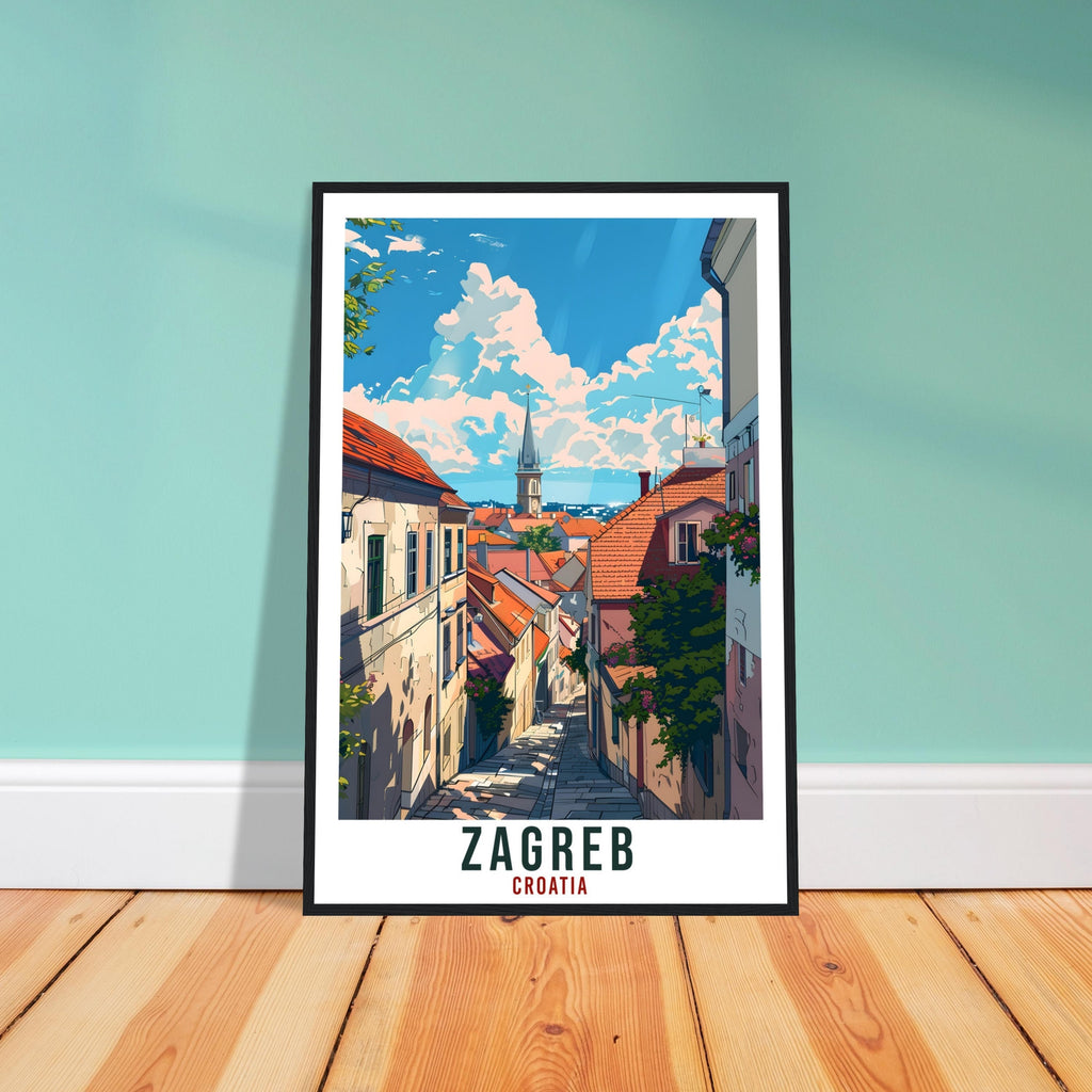 Zagreb Travel Print Croatia Wall Art Wall Hanging Home Décor Zagreb Gift Croatian Landmark Artwork Gift Zagreb Croatia Holiday Travel Poster