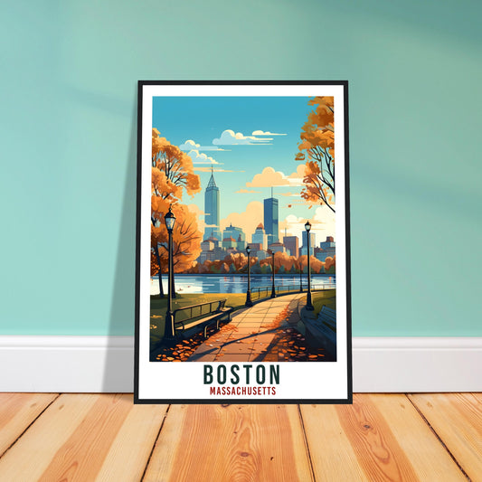 Boston Travel Print Massachusetts Home Decoration USA City Wall Art Gift Wall Hanging Art Lover Massachusetts Artwork Boston Travel Poster