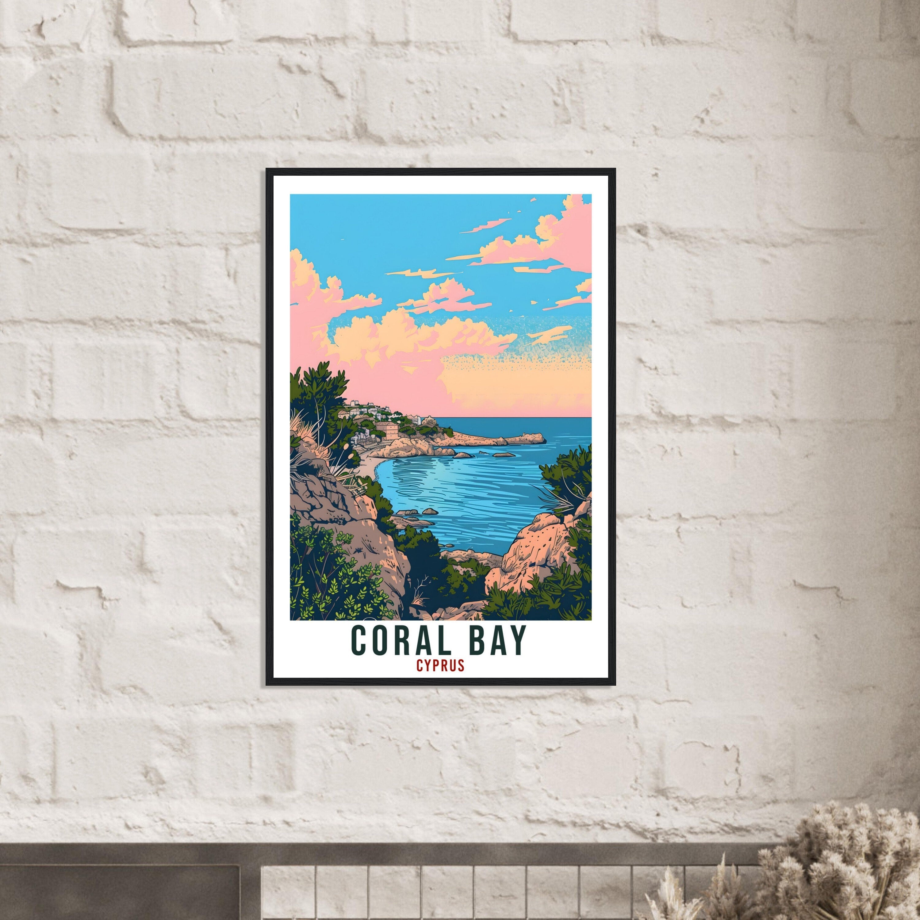 Coral Bay Cyprus Travel Print Cyprus Wall Art Wall Hanging Home Décor Coral Bay Gift Cyprus Landmark Artwork Gift Cyprus Peyia Travel Poster