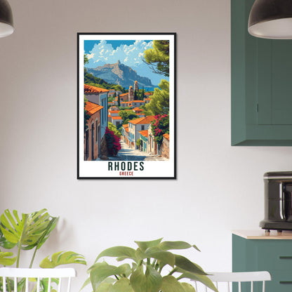 Rhodes Travel Print Greece Home Decoration Rhodes Greek Island Wall Art Gift Wall Hanging Art Lover Greece Artwork Rhodes Travel Poster