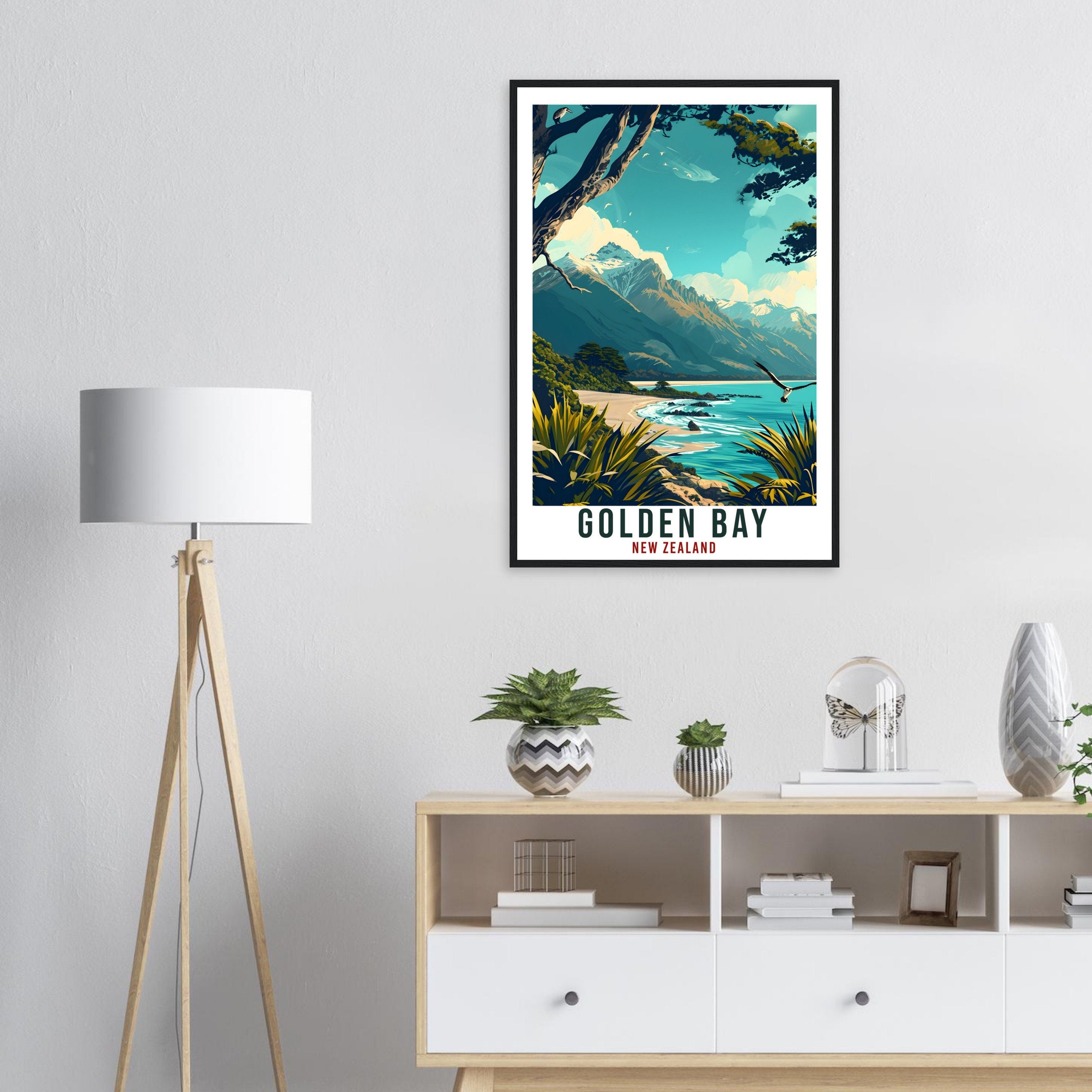 Golden Bay Travel Print Wall Art Golden Bay New Zealand Artwork Art Gifts Golden Bay Travel Poster New Zealand Gift Wall Hanging Home Decor