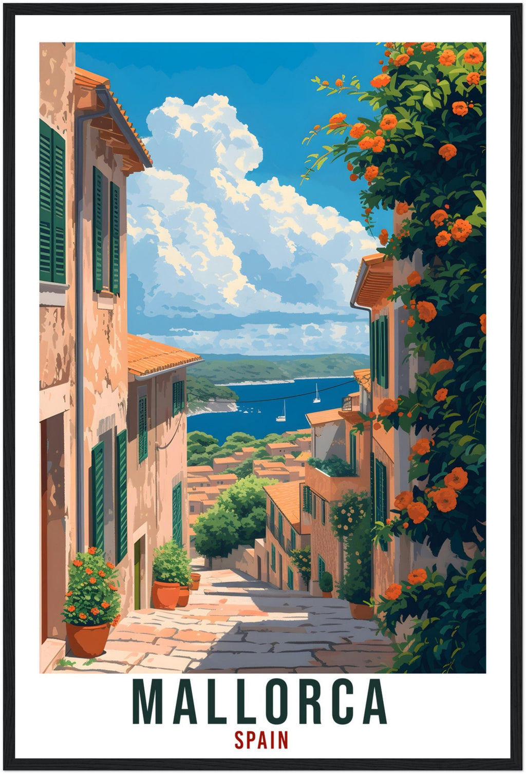 Mallorca Travel Poster Spain Home Decoration Spanish Island Mallorca Wall Art Gift Wall Hanging Art Lover Spain Artwork Travel Print