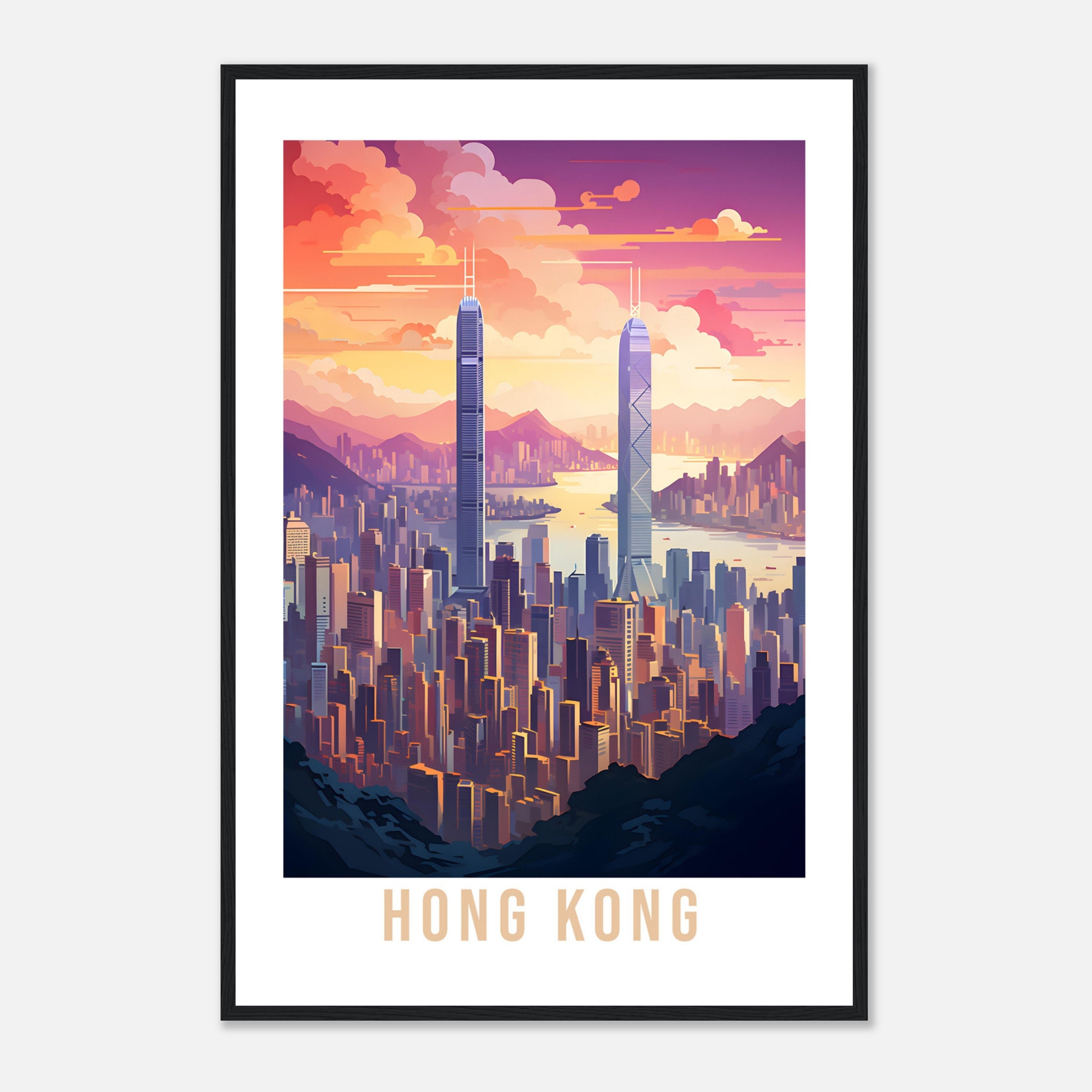Hong Kong Travel Print Wall Art Hong Kong Home Decor Gift Holiday Print Art Print Hong Kong Travel Poster Hong Kong Art Print Cityscape