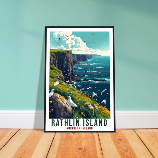 Rathlin Island Travel Print Northern Ireland Home Decoration Wall Art Wall Hanging Art Lover Ireland Artwork Rathlin Island Travel Poster