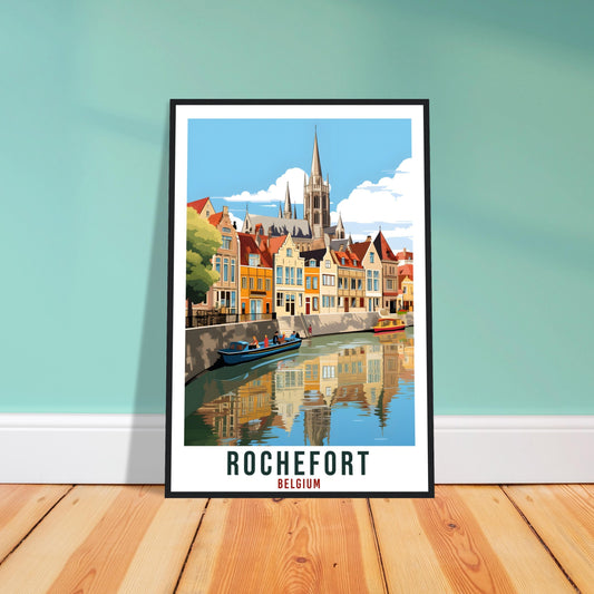 Rochefort Travel Poster Wall Art Rochefort Belgium Décor Artwork Wall Hanging Rochefort Art Gift Rochefort Travel Print Belgian Art Lovers