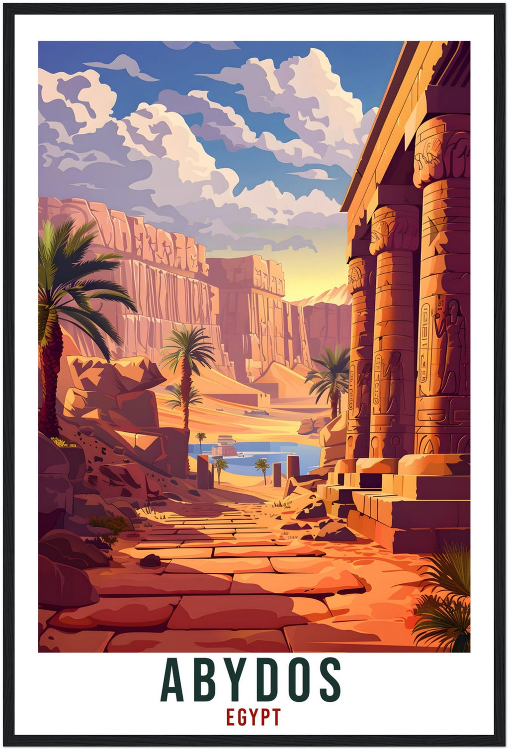 Abydos Egypt Travel Print Abydos Wall Art Wall Hanging Home Décor Abydos Gift Art Lovers Egypt Artwork Gift Print African Landmark Poster