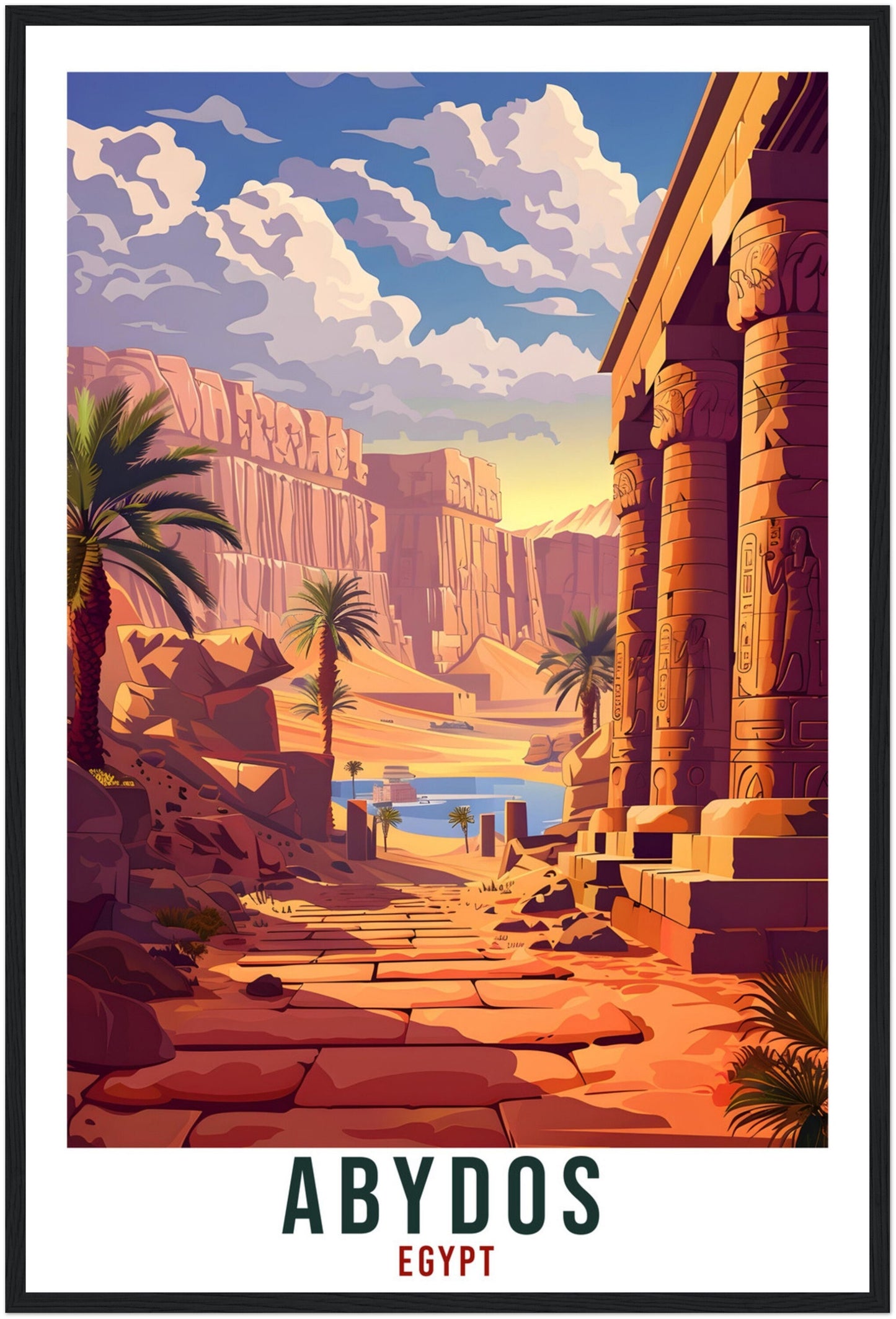 Abydos Egypt Travel Print Abydos Wall Art Wall Hanging Home Décor Abydos Gift Art Lovers Egypt Artwork Gift Print African Landmark Poster